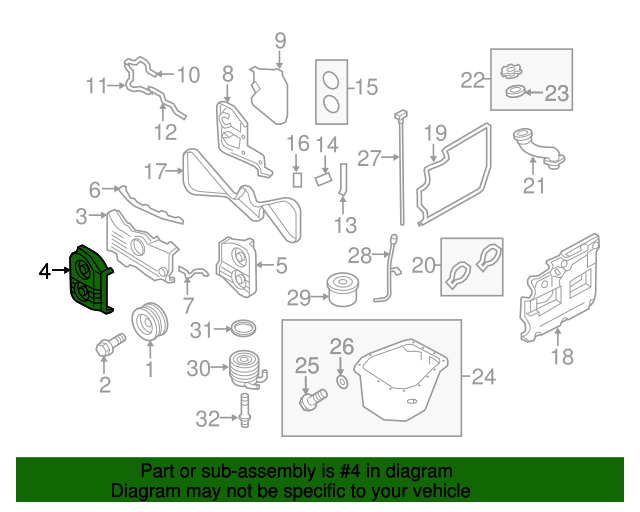 Zahnriemenabdeckung vorne rechts für Subaru Impreza STI / Legacy 2.5GT / 13572AA120