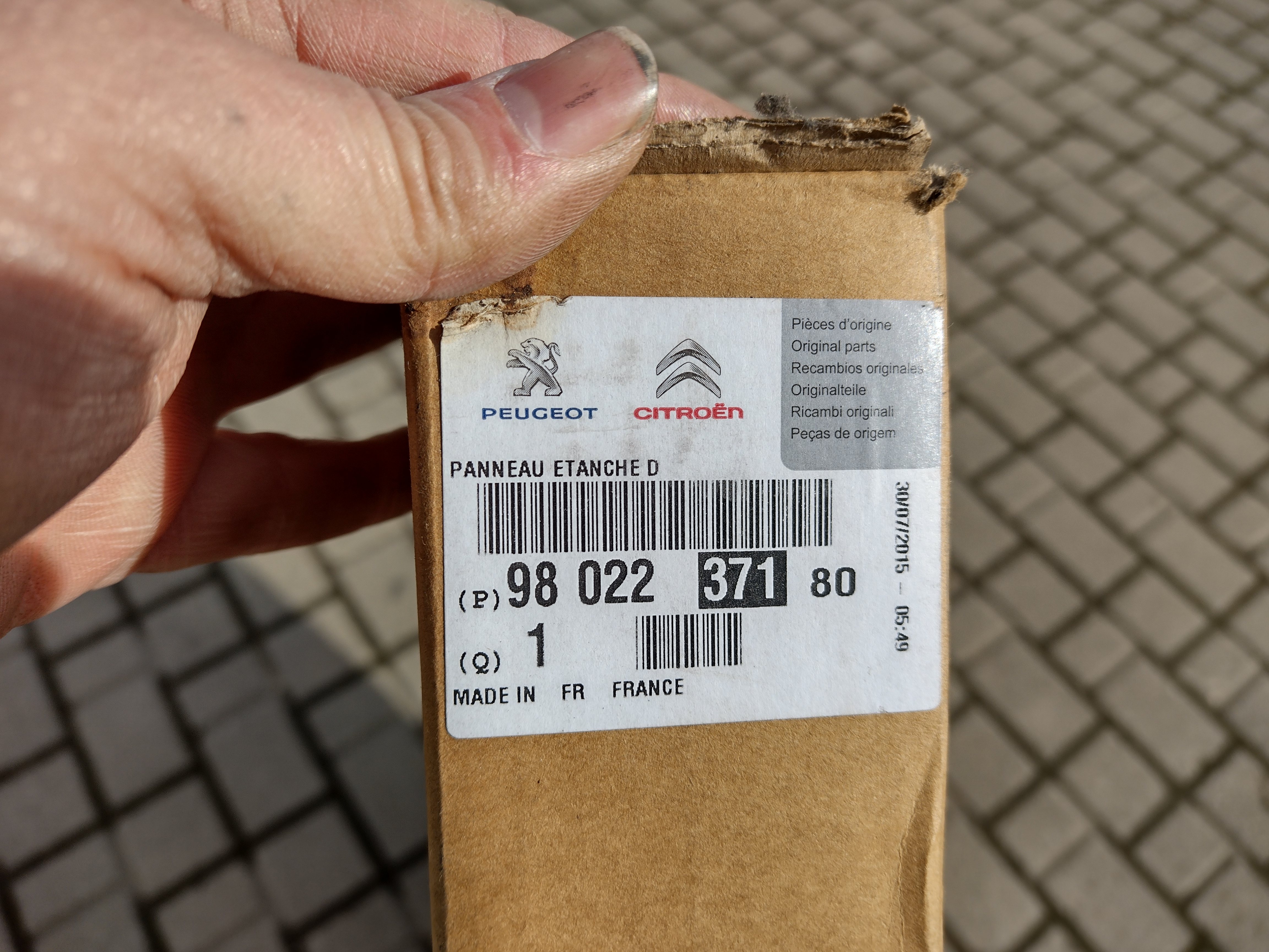 Original Peugeot 208 2008 Abdichtfüllung, Dämmung vorne rechts 9802237180 NEU NOS NEW