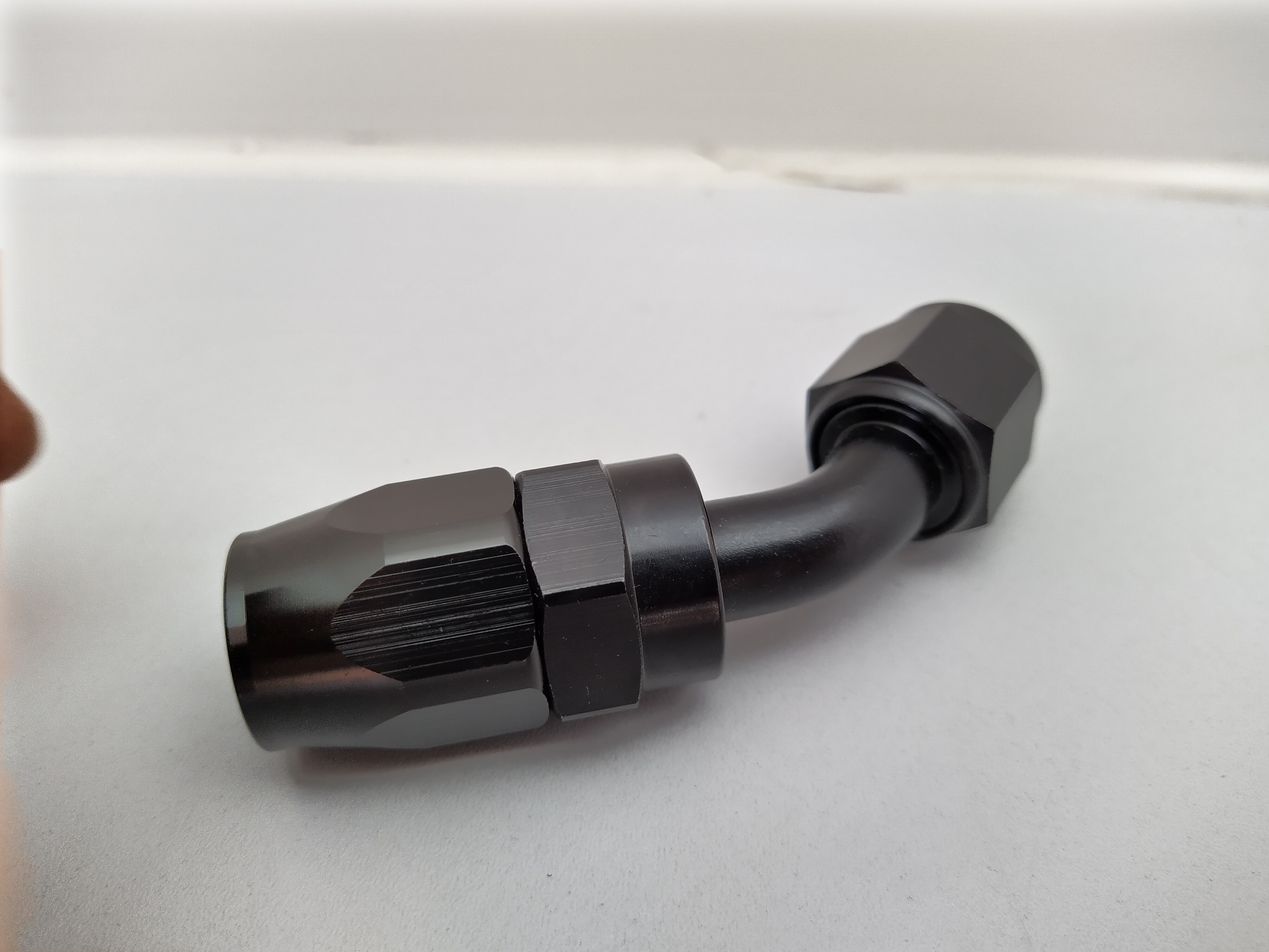 Alu-Fitting schwarz AN8 Dash 8 45°