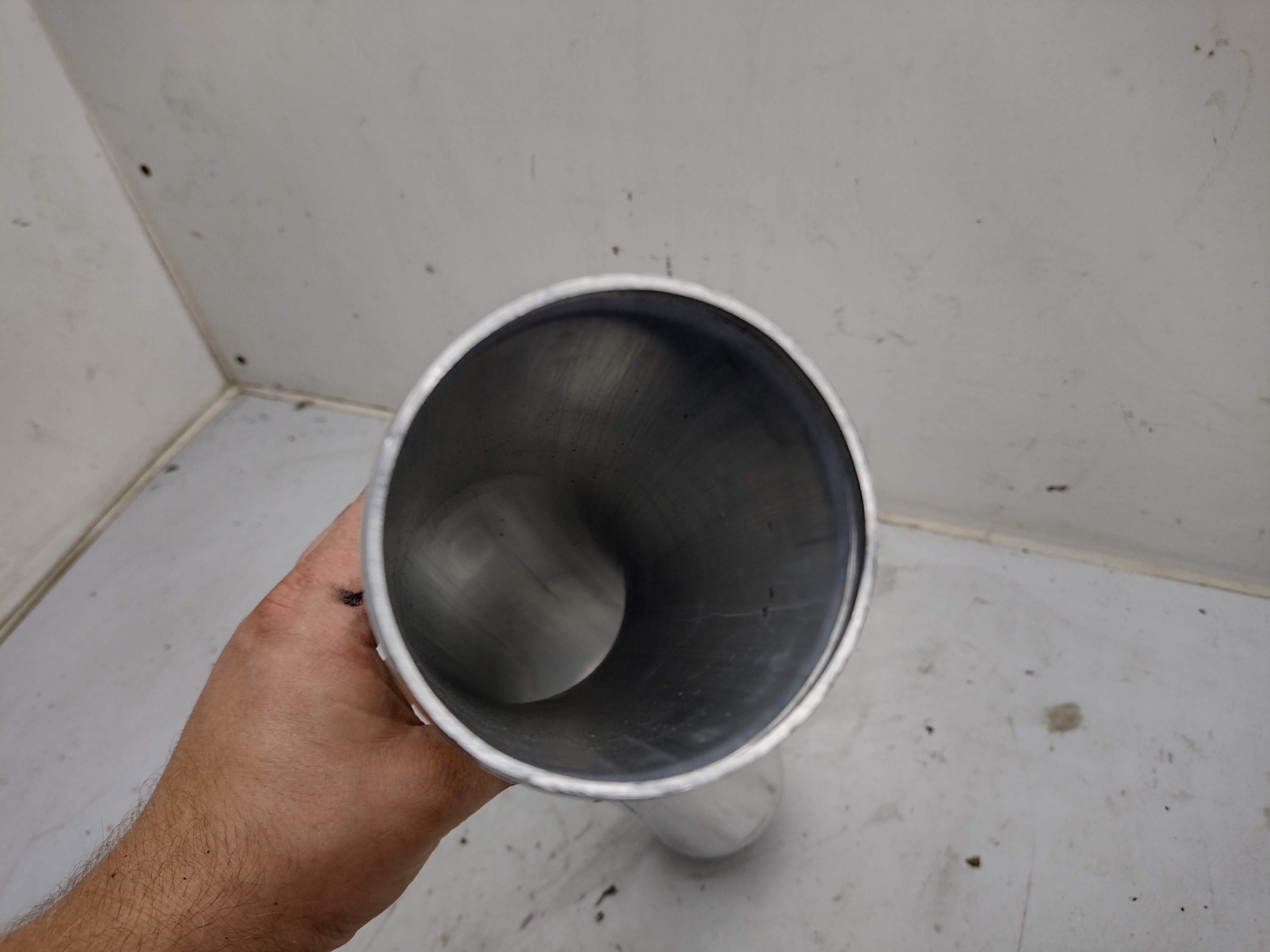 Alubogen 45° mit 76mm Durchmesser, gezogen, poliert