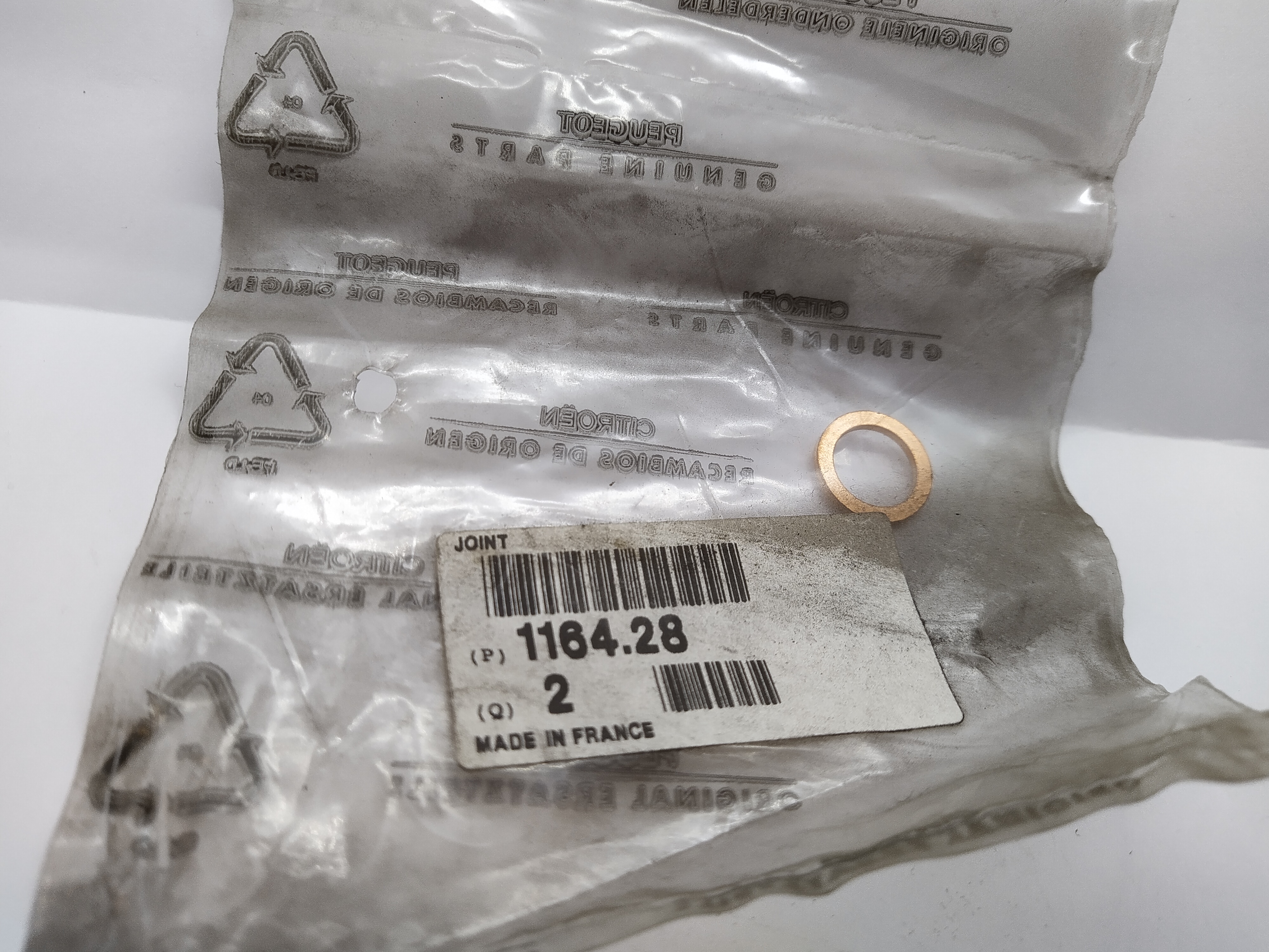Citroen / PEUGEOT Dichtung ÖLABLASSSCHRAUBE 116428 NEU NOS