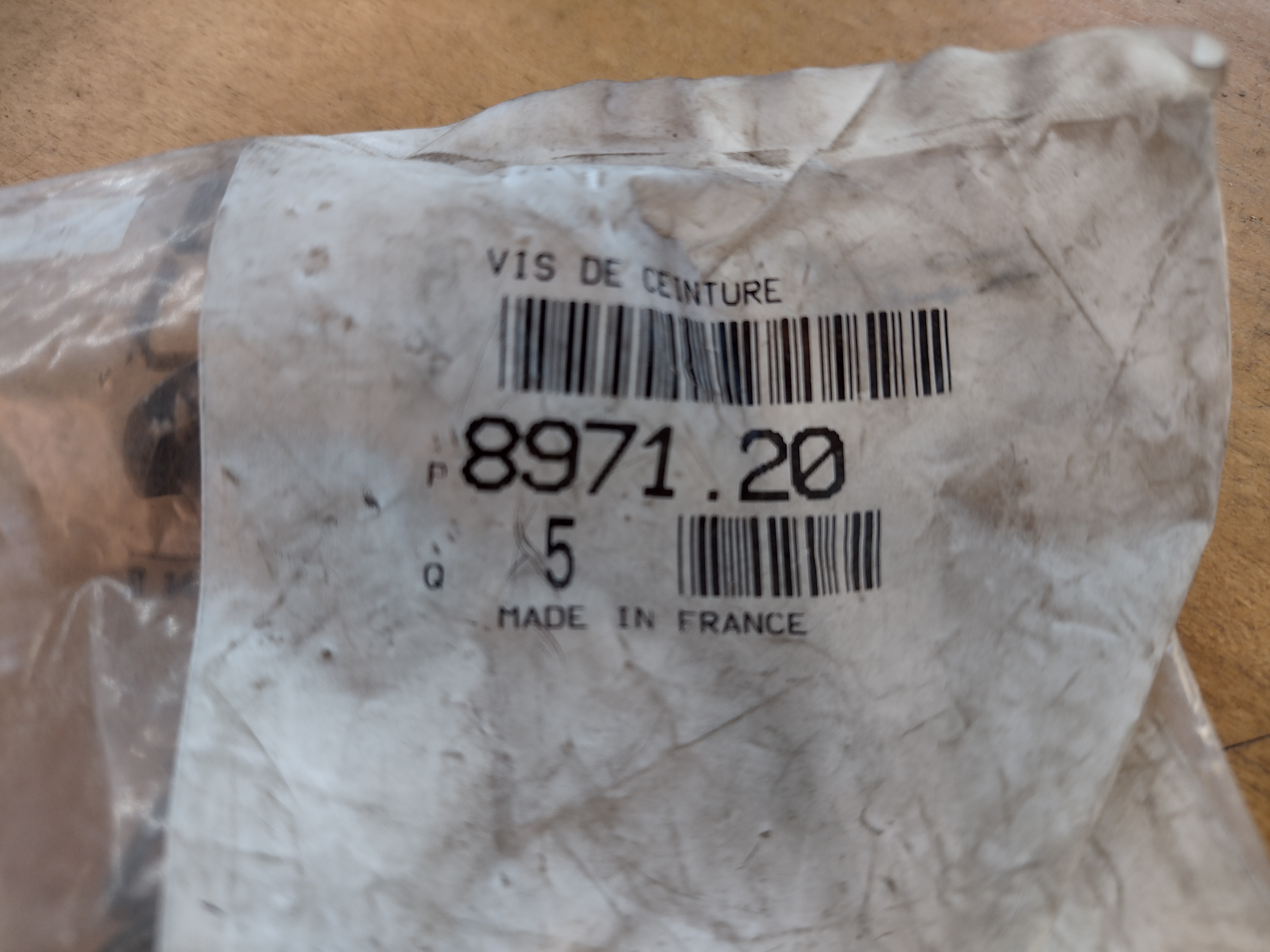 Peugeot / Citroen Schraube Gurtschloß vorne 897120 NEU NOS NEW OEM