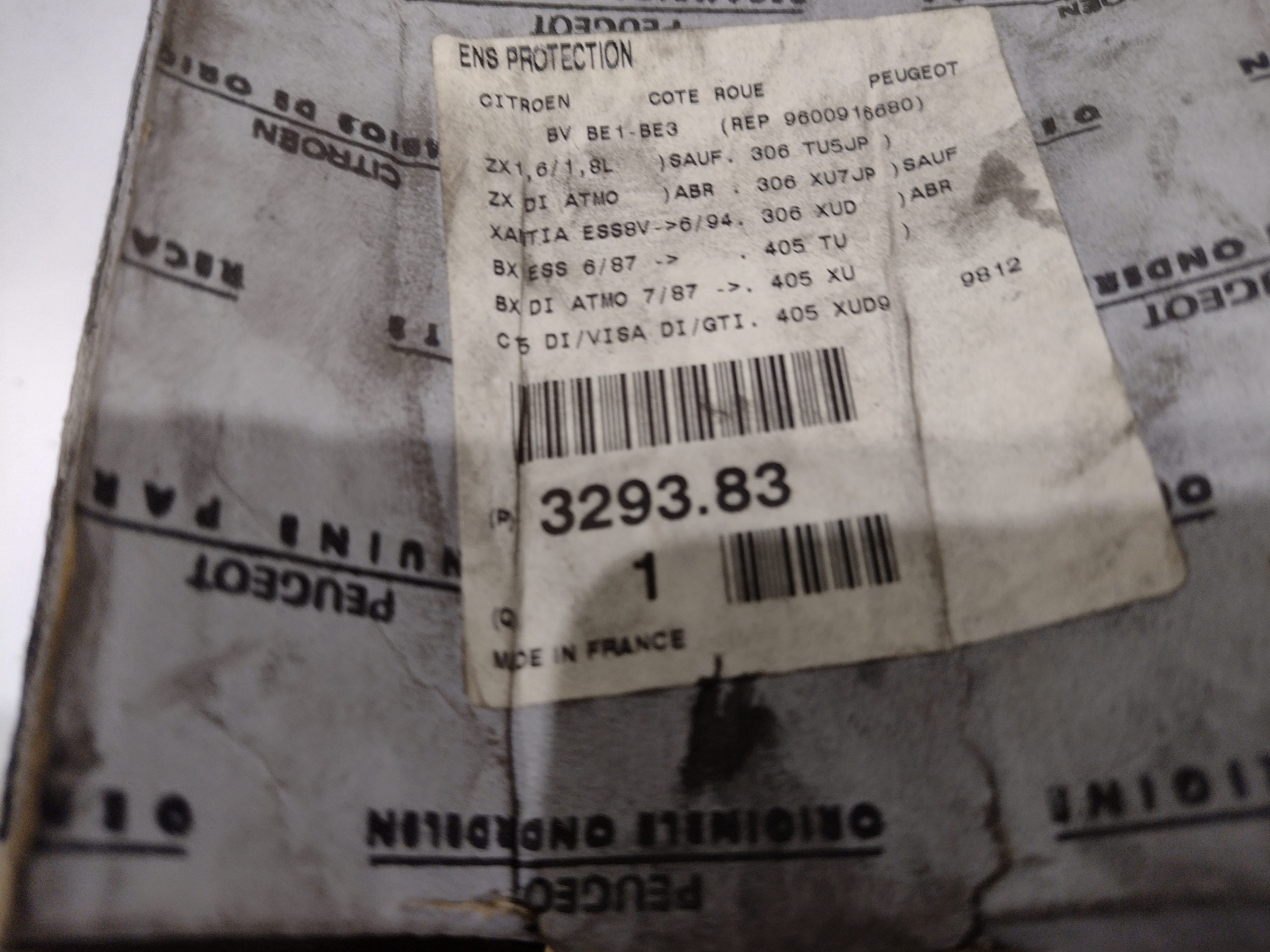 Peugeot / Citroen Manschettensatz Radseite 329383 NEU NOS NEW
