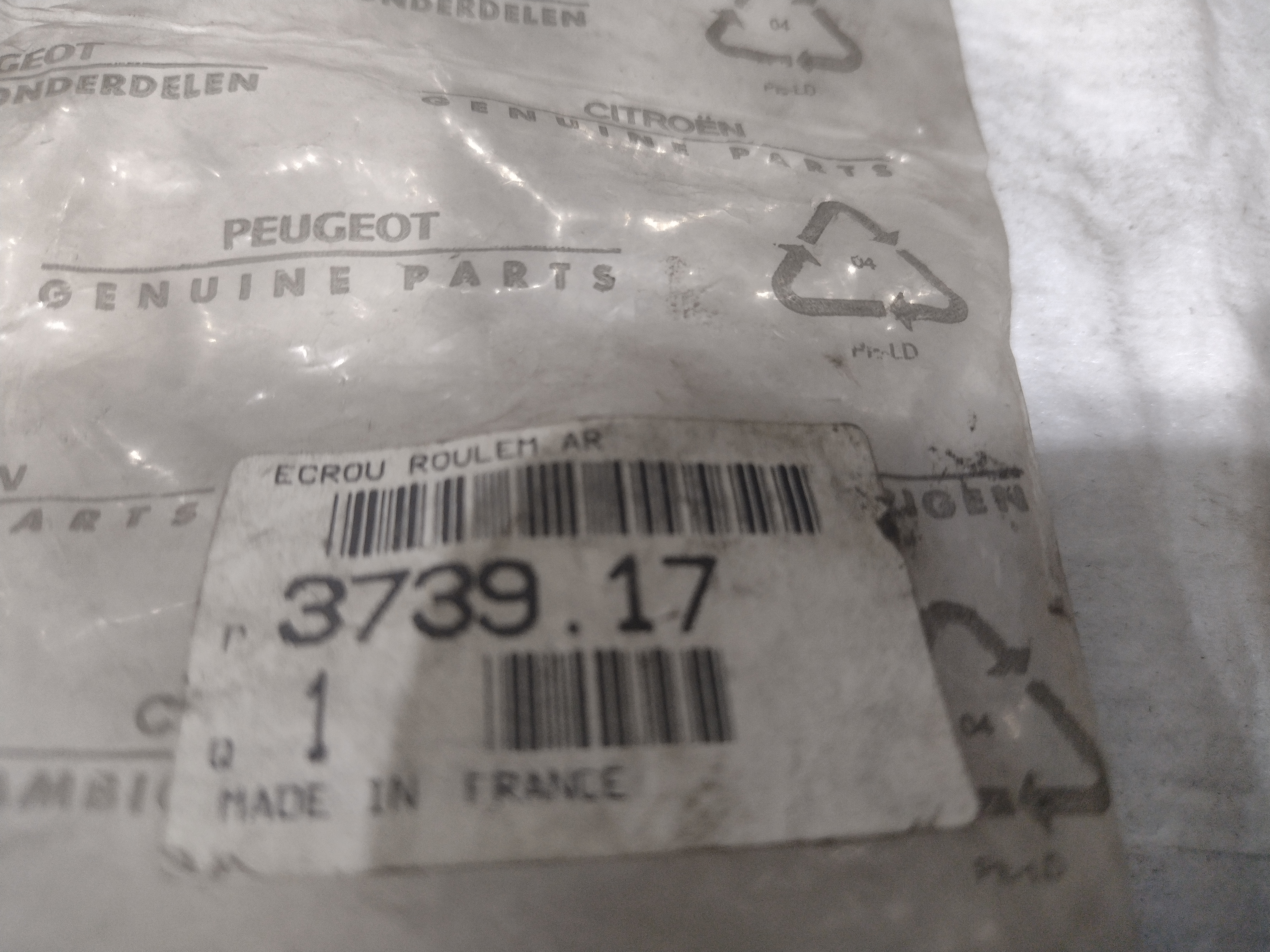 Peugeot / Citroen Achsmutter hinten (M30x1,5) 373917 373928 NEU NOS NEW