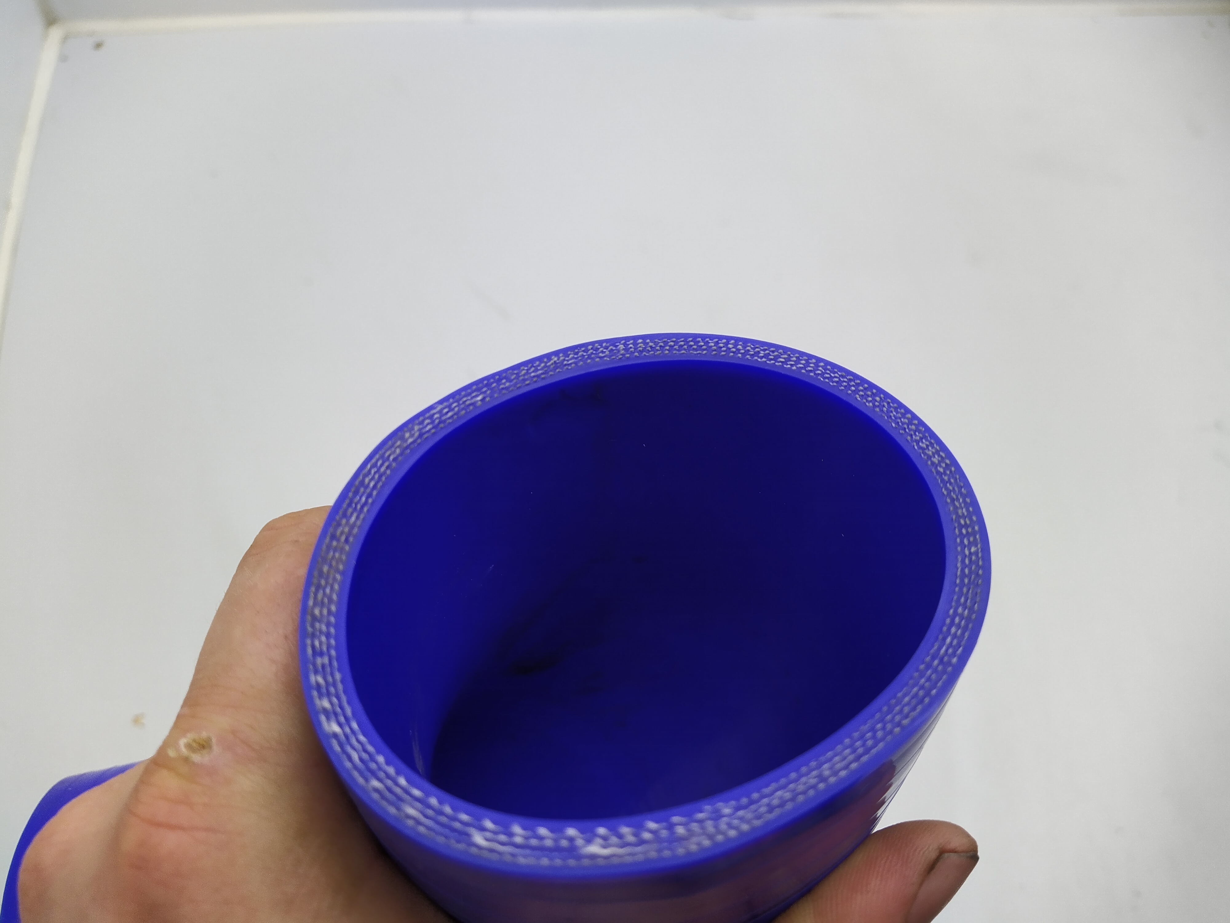 Silikonbogen 90°, 70mm, blau B WARE