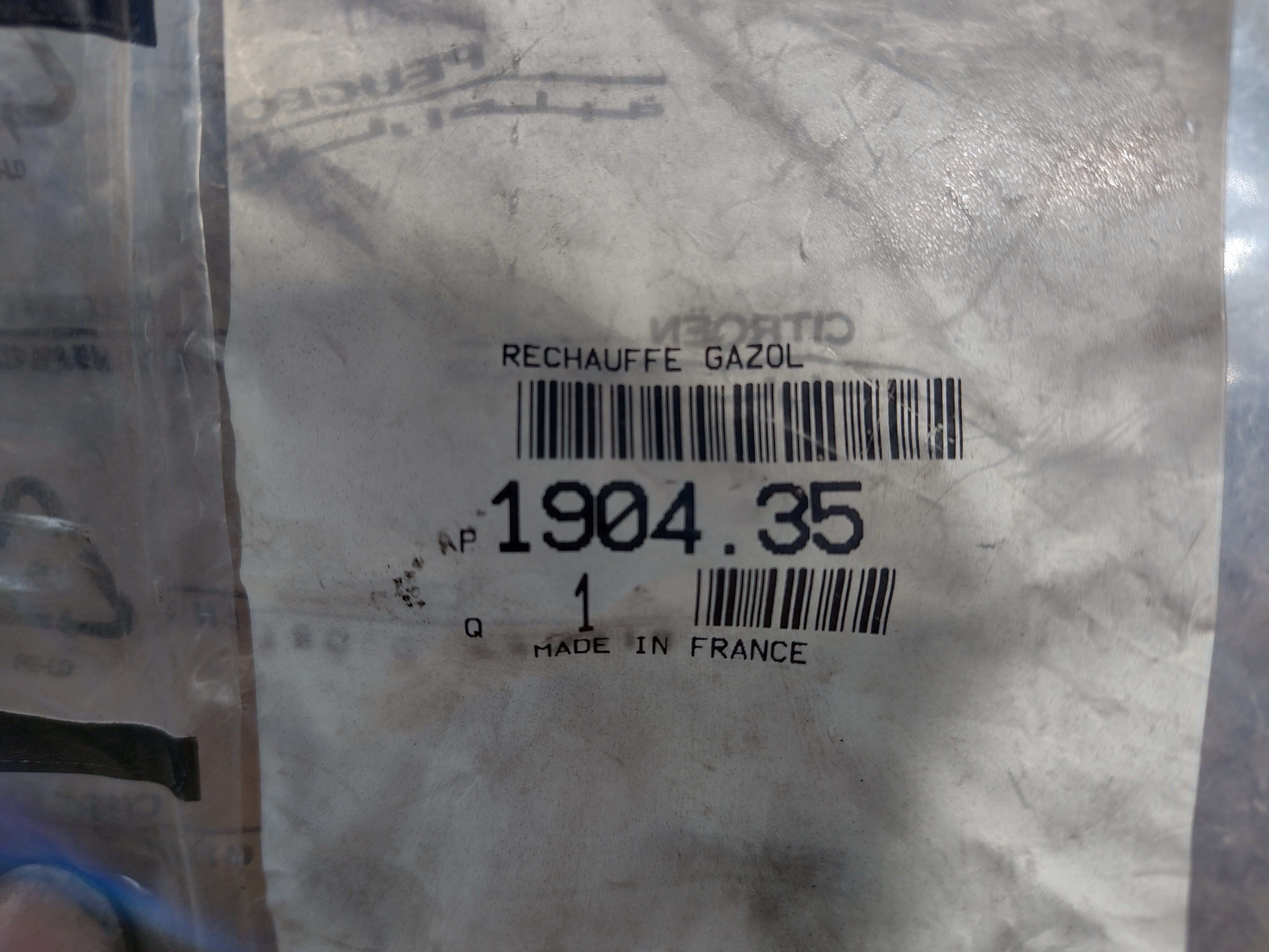 Peugeot / Citroen DIESELVORWÄRMER 190435 NEU NOS NEW OEM