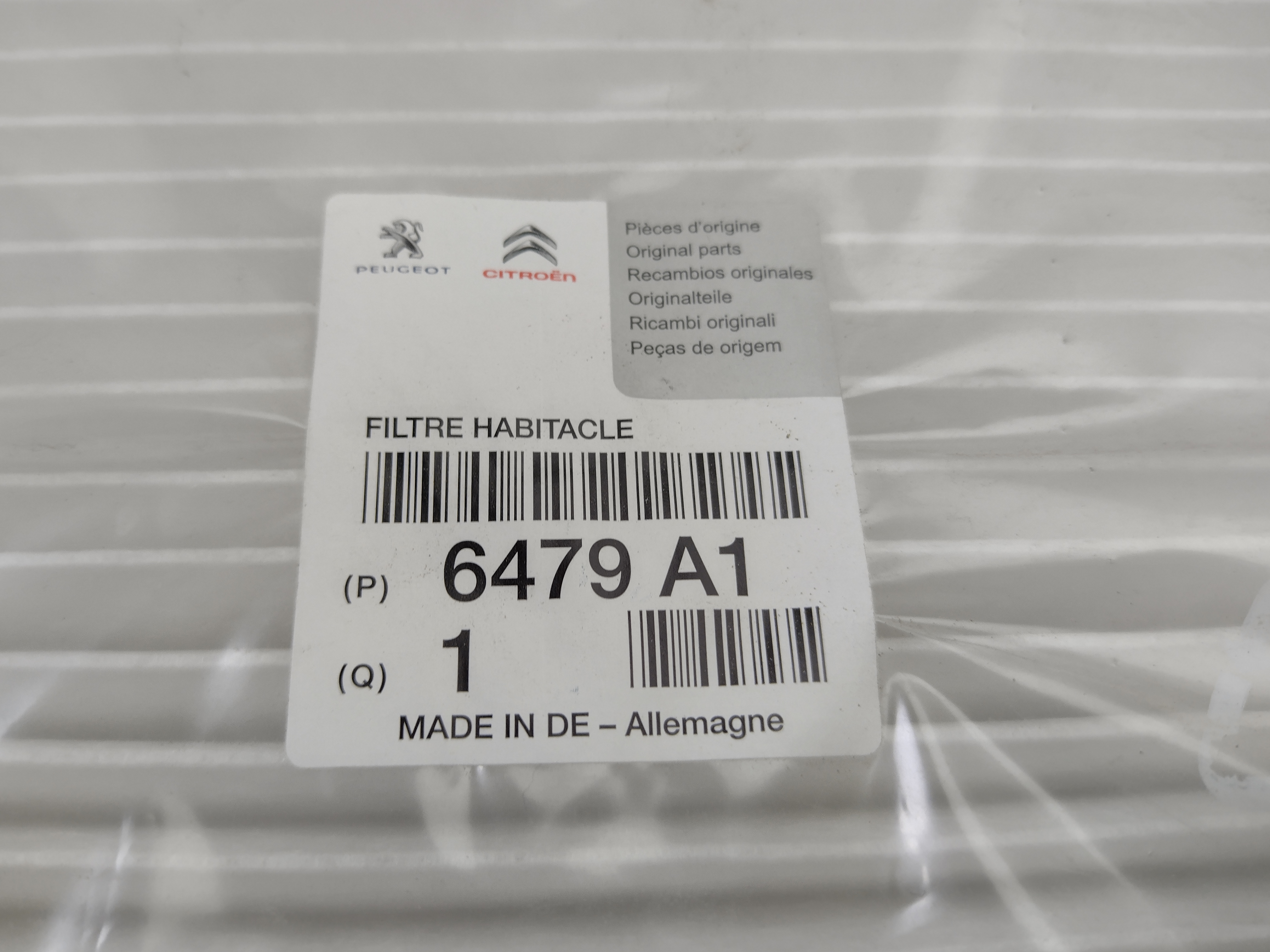 Peugeot 4007 4008 / Citroen C-CROSSER Innenraumfilter 6479A1 NOS NEW
