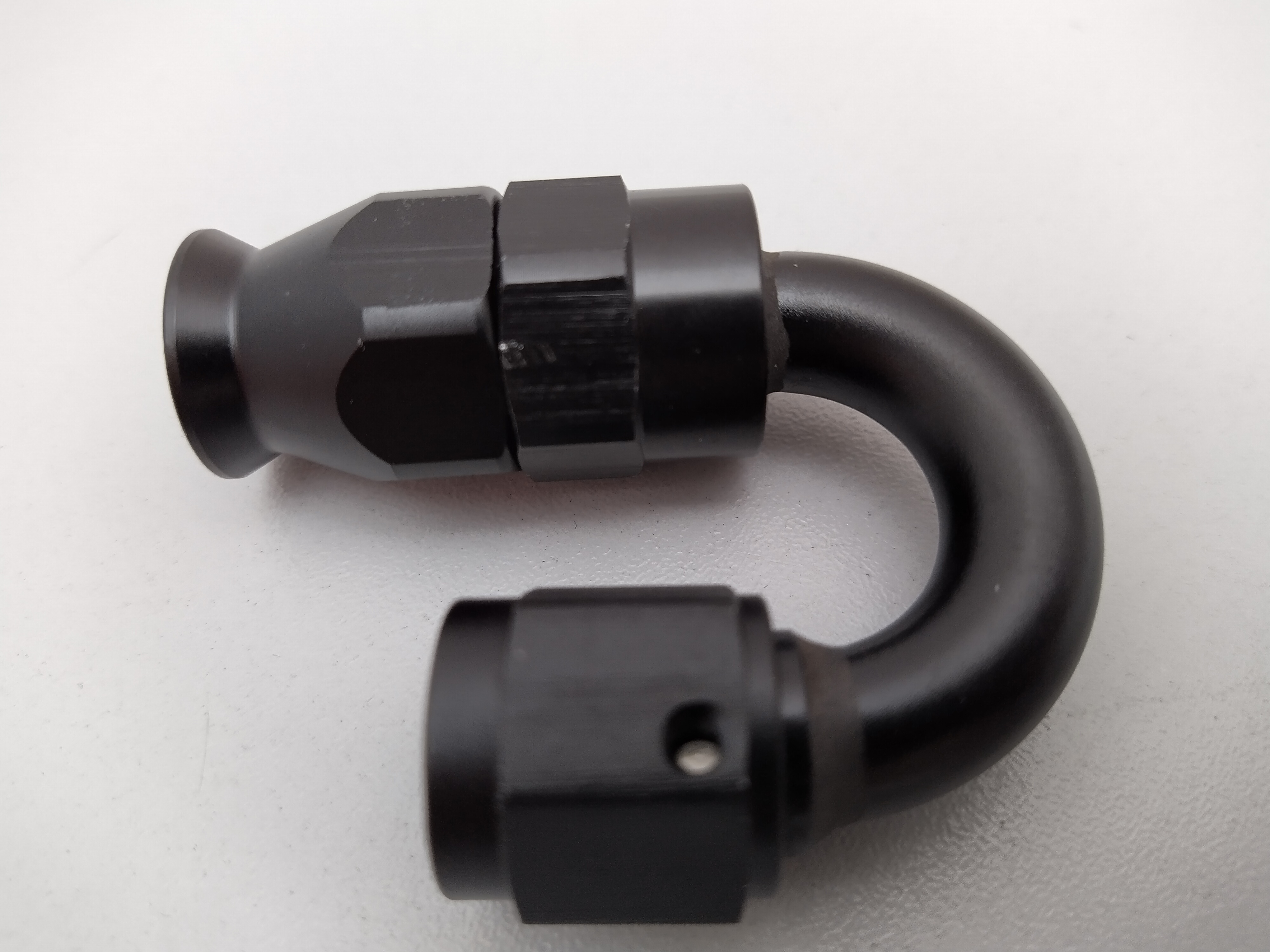 PTFE Alu-Fitting schwarz AN6 Dash 6 180°
