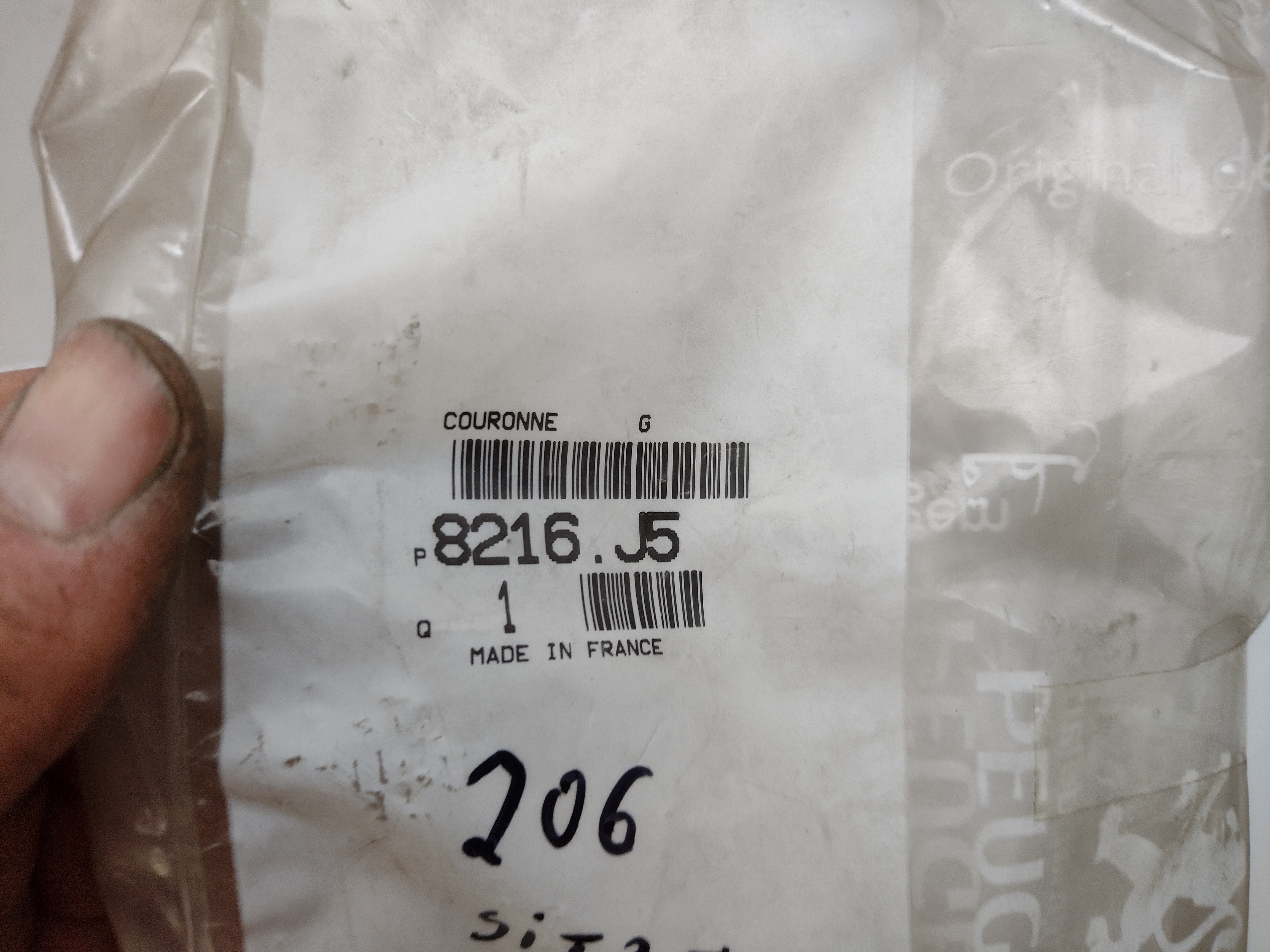 Peugeot 206 Peugeot Rahmen, Airbag 8216J5 NOS NEW OEM