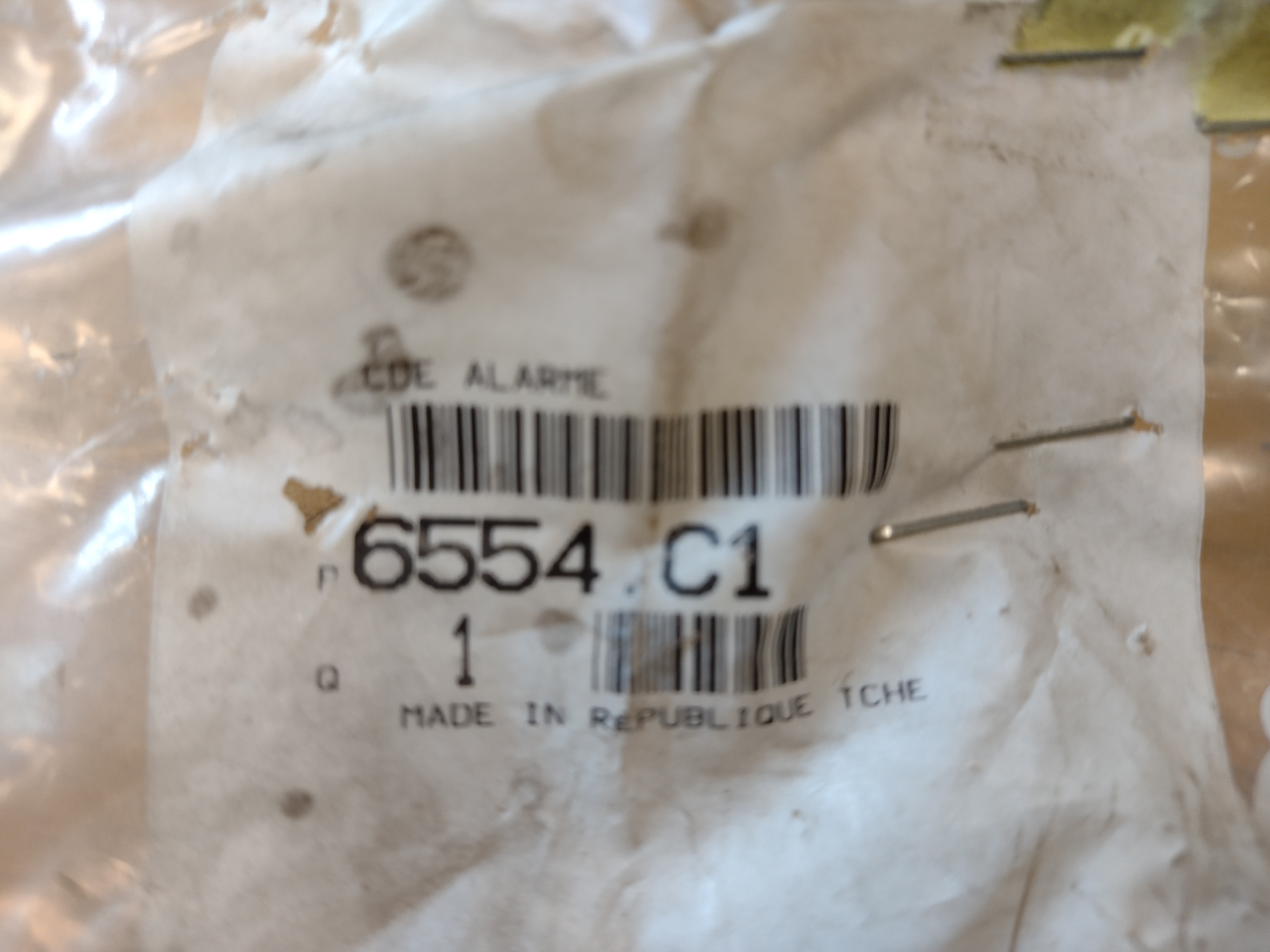 Peugeot 307 ALARMBETAETIG 6554C1 NEU NOS NEW OEM