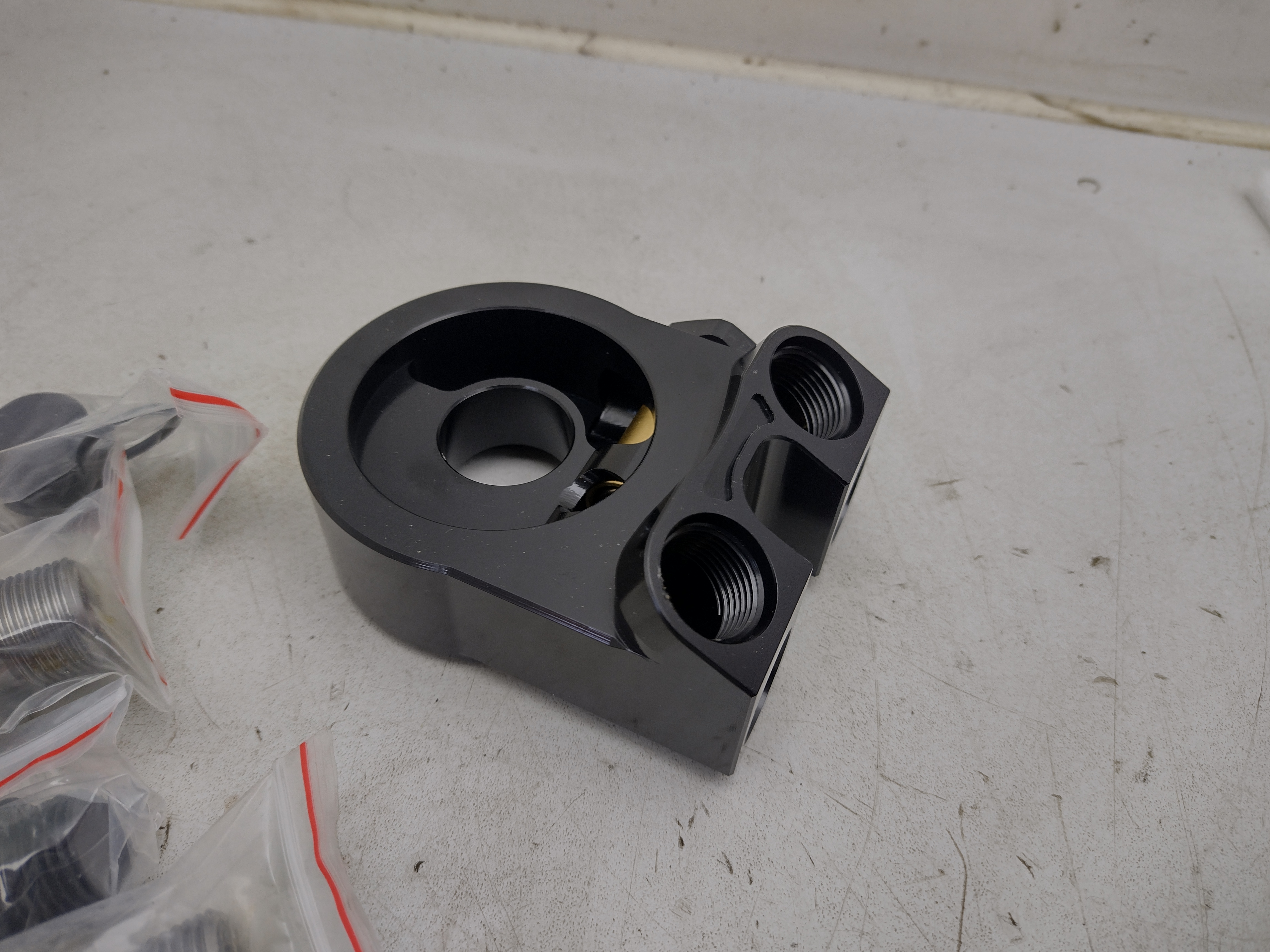 Universal Ölfilter Adapter Platte mit Thermostat und Sensor Anschlüssen