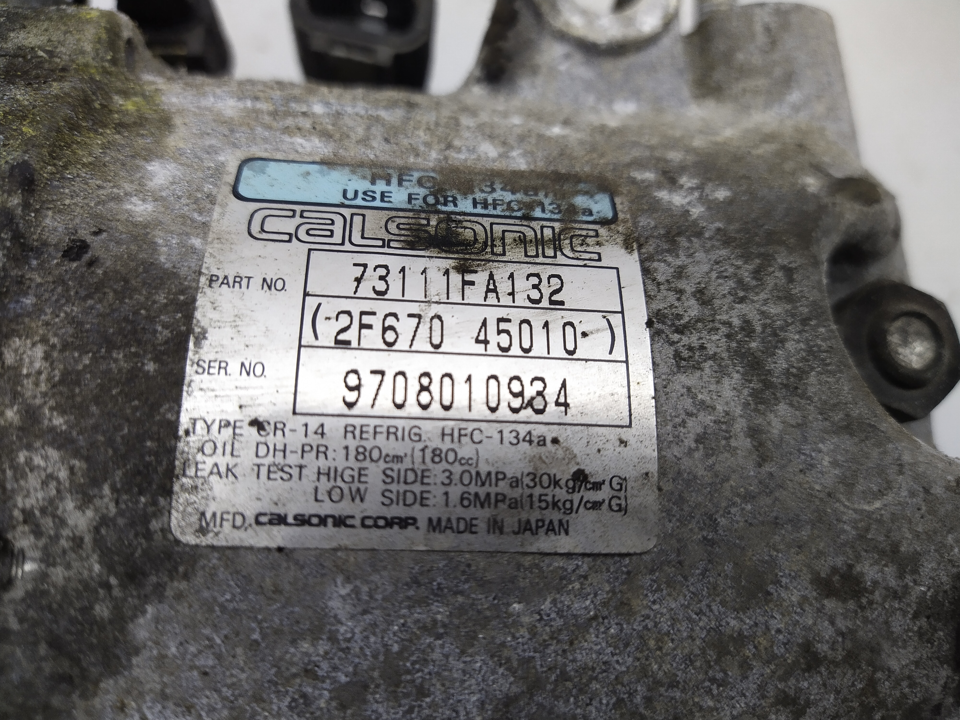 KLIMAANLAGEKOMPRESSOR KLIMAANLAGEKOMPRESSOR / 73111FA132 / 2F67045010 FÜR SUBARU FORESTER