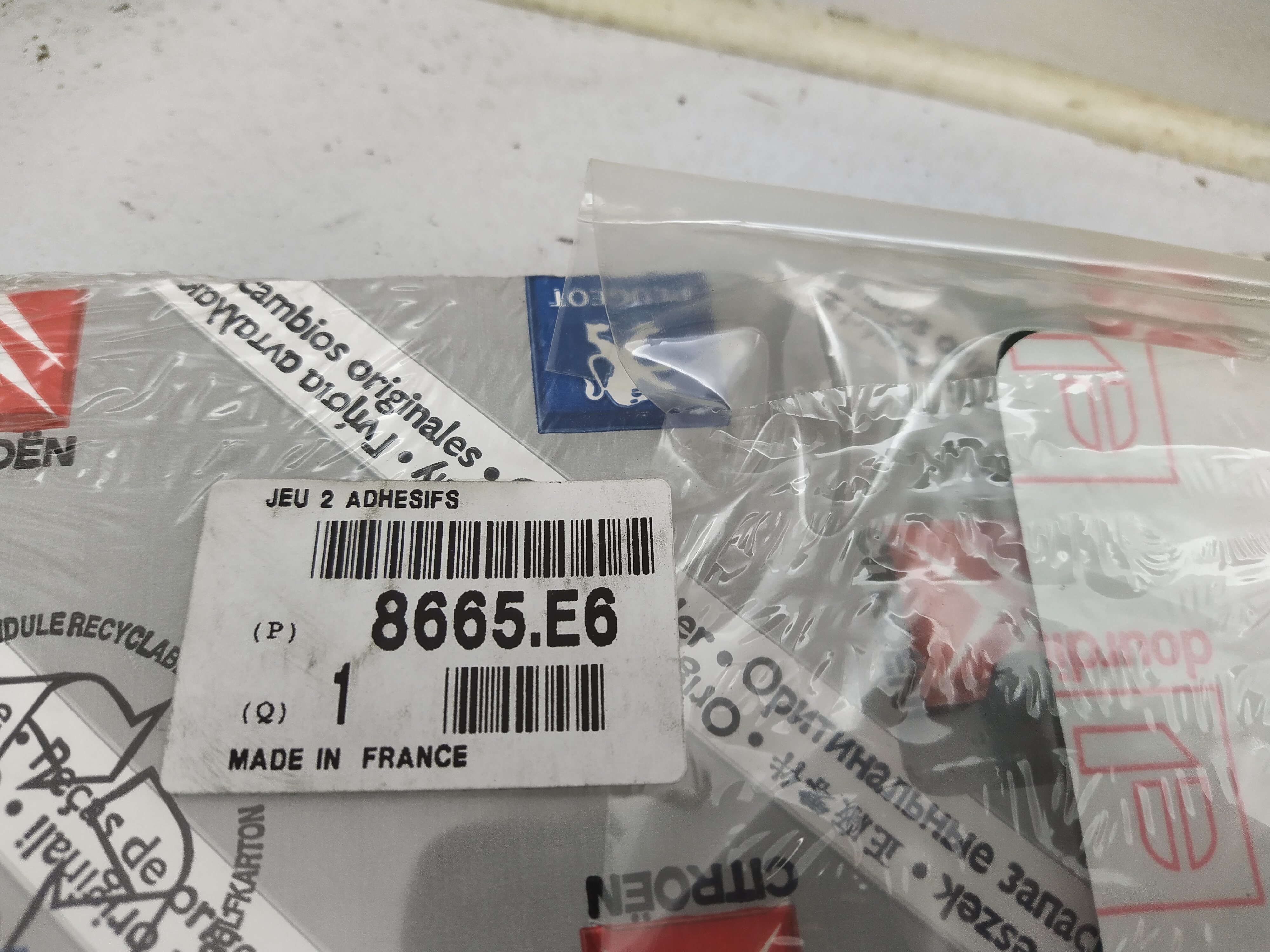 Original Peugeot 307 Satz Türaufkleber vorne 8665E6 NEU NOS