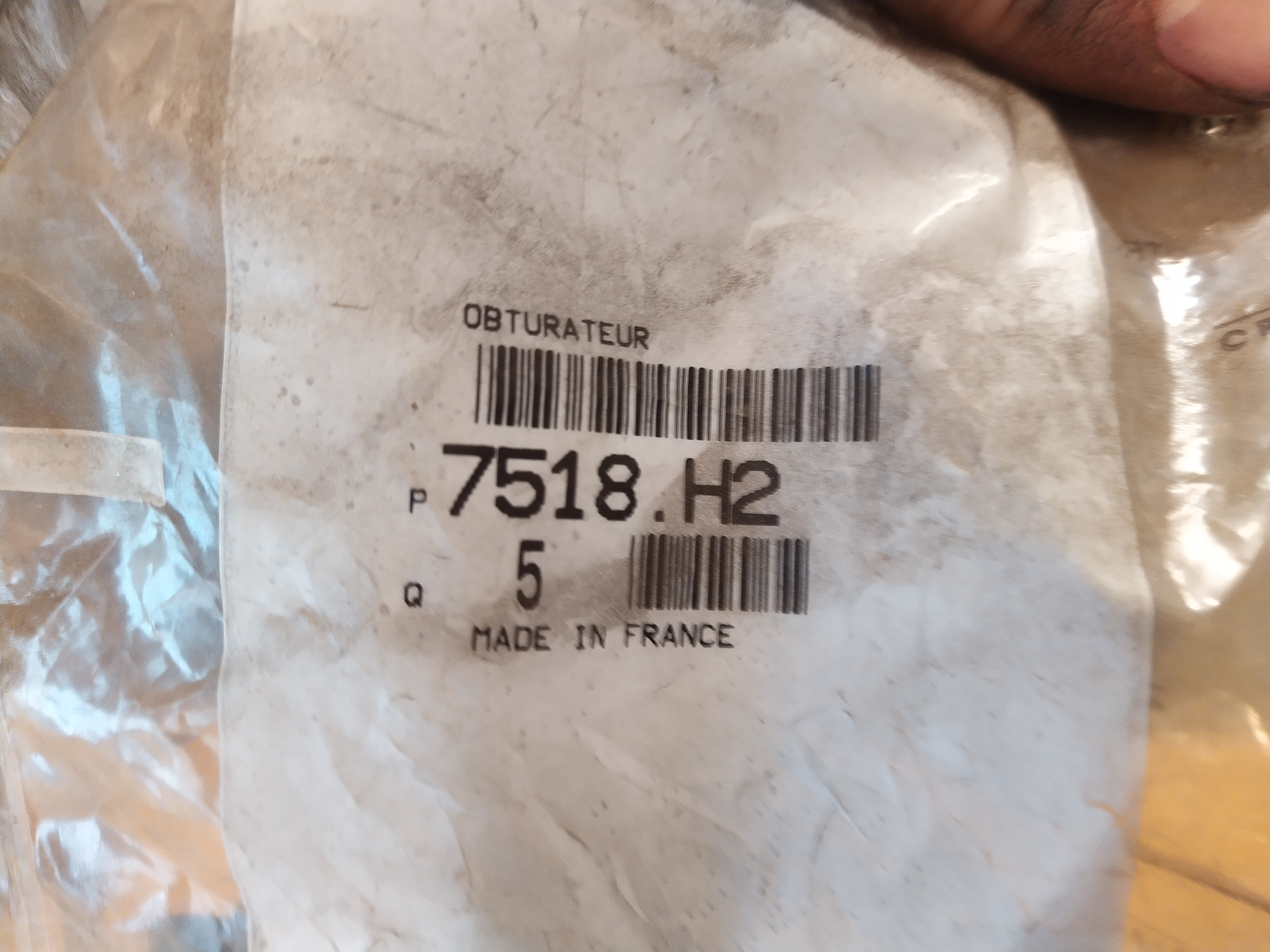 Citroen / Peugeot VERSCHLUSS Stopfen 7518H2 NEU NOS 
