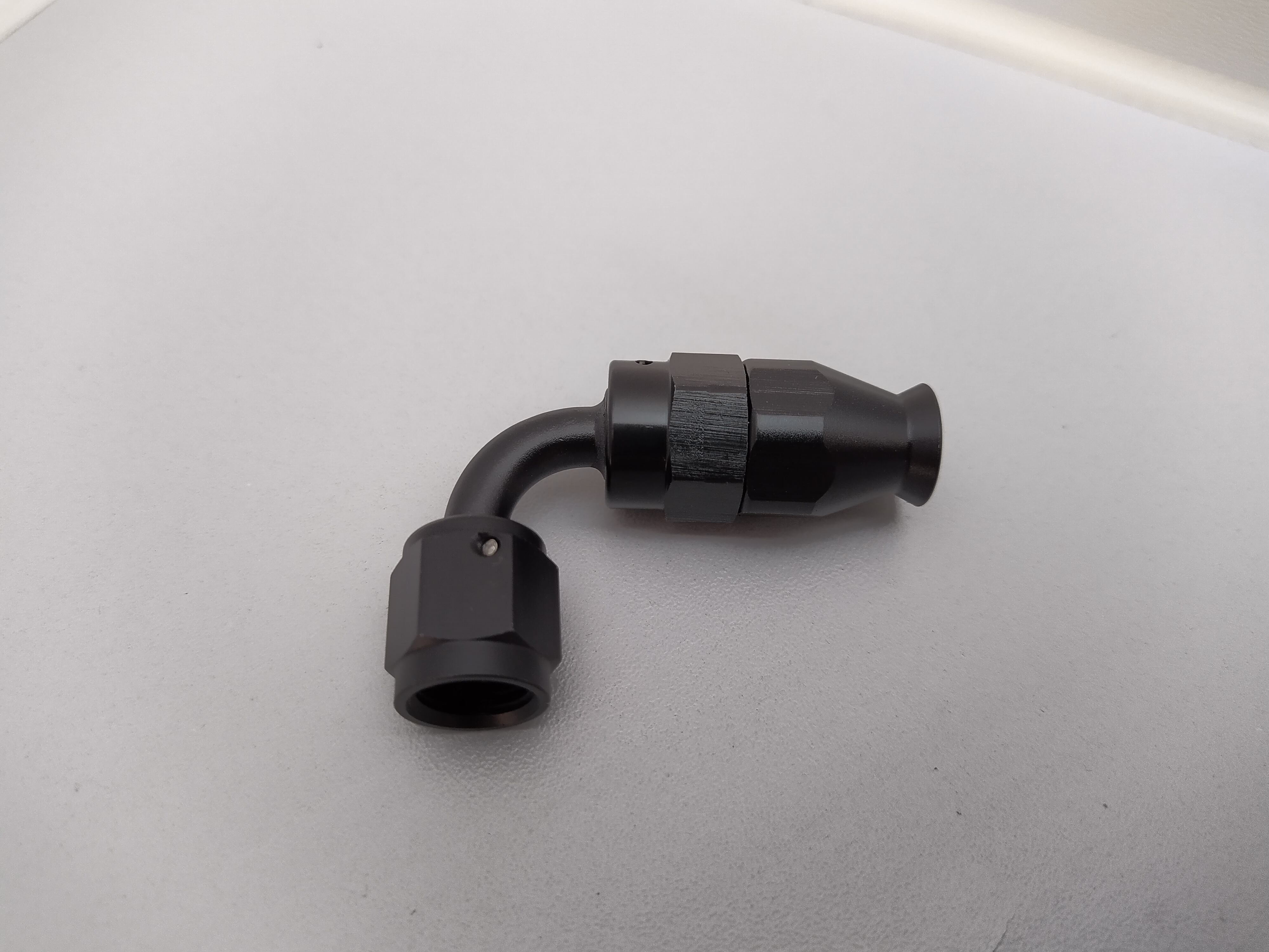 PTFE Alu-Fitting schwarz AN4 Dash 4 90°