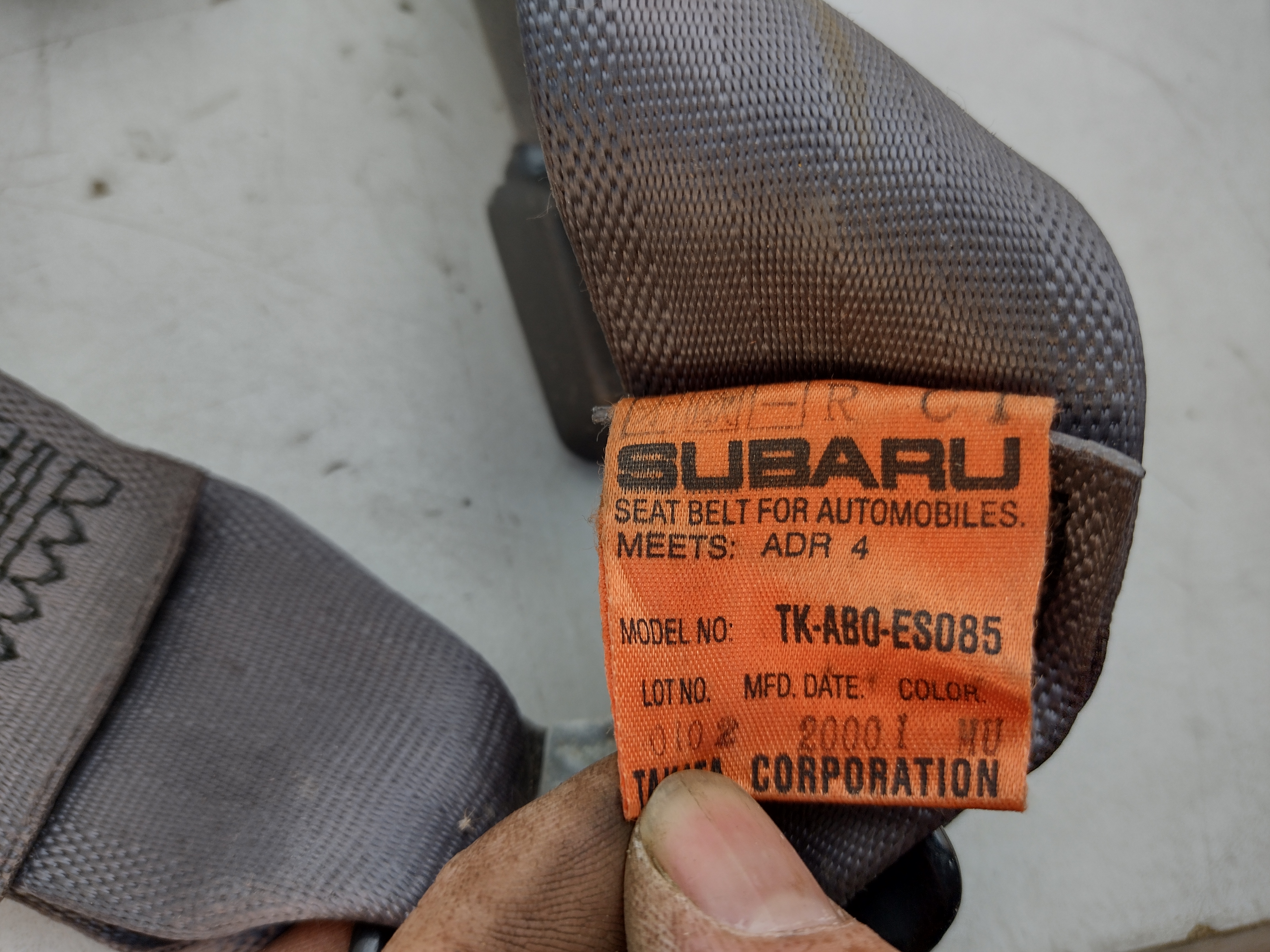 Sicherheitsgurt Gurt hinten Center Mitte für Subaru Impreza GC8 92-00