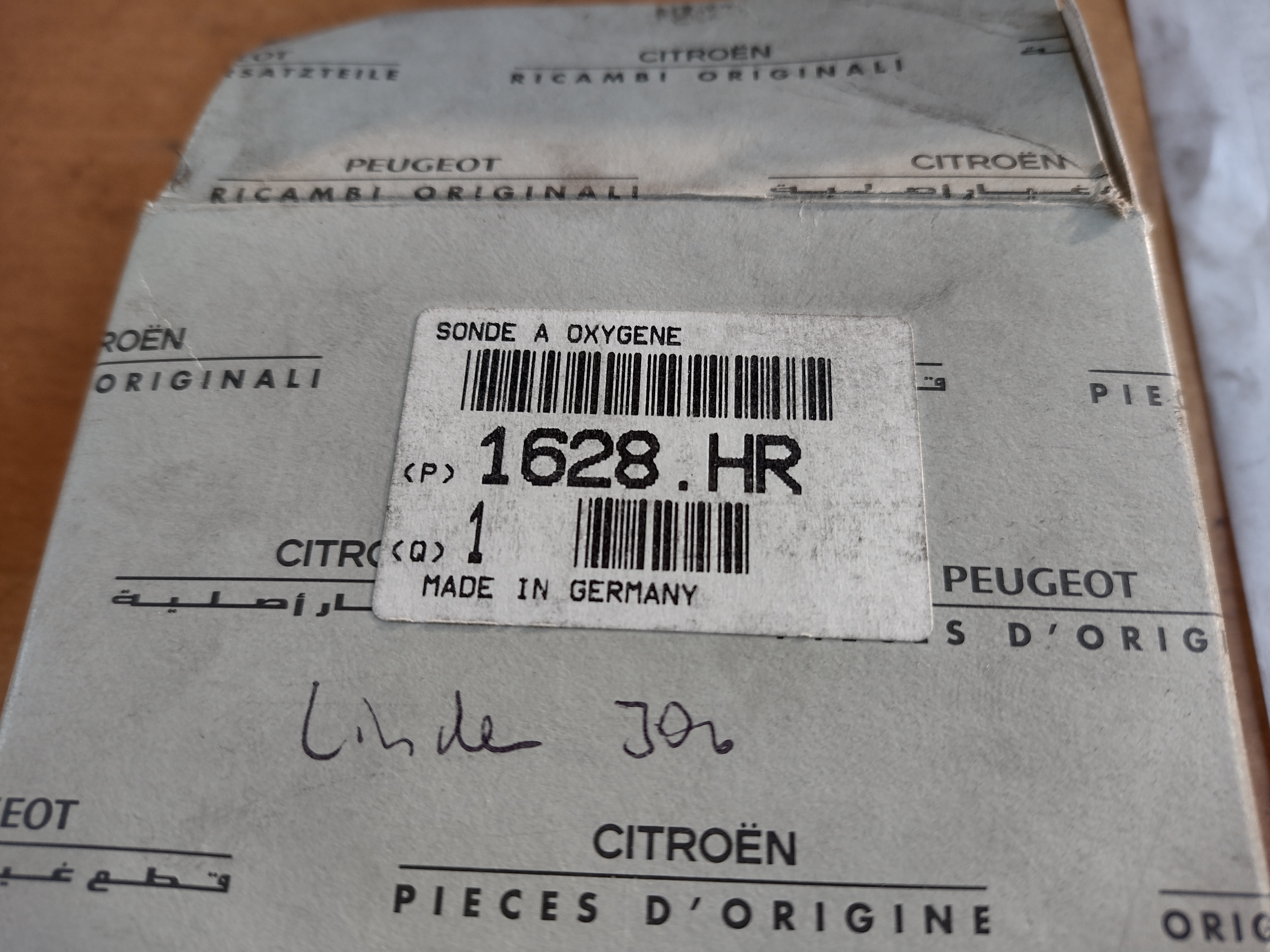 Peugeot / Citroen Lambdasonde im Krümmer 1628HR NEU NOS NEW OEM