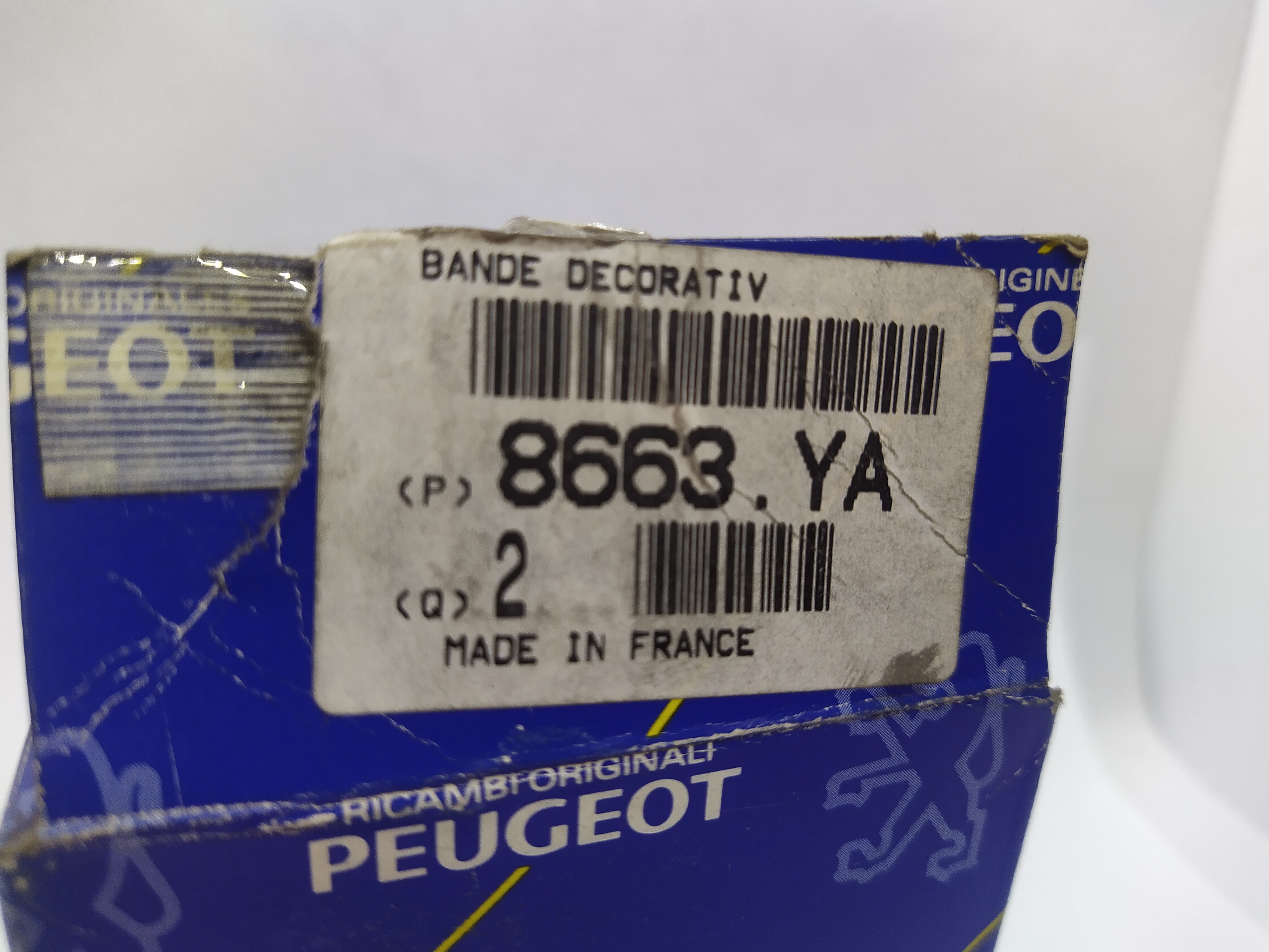 PEUGEOT 206 8663YA Zierband Zierstreifen Dekor NEU NOS
