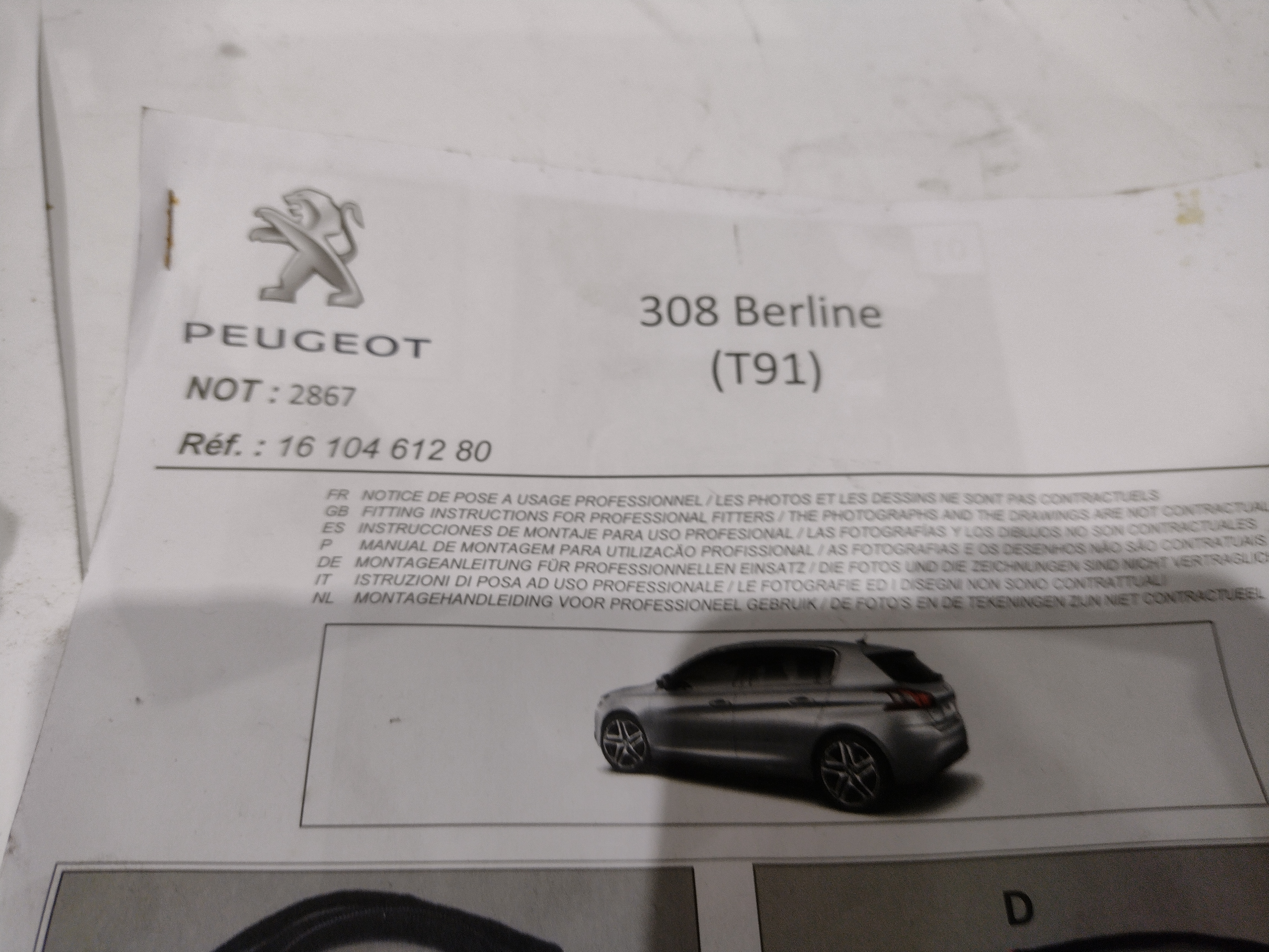 Peugeot 308 13polig Elektrosatz, Anhängevorrichtung 1610461280 NEU NOS NEW