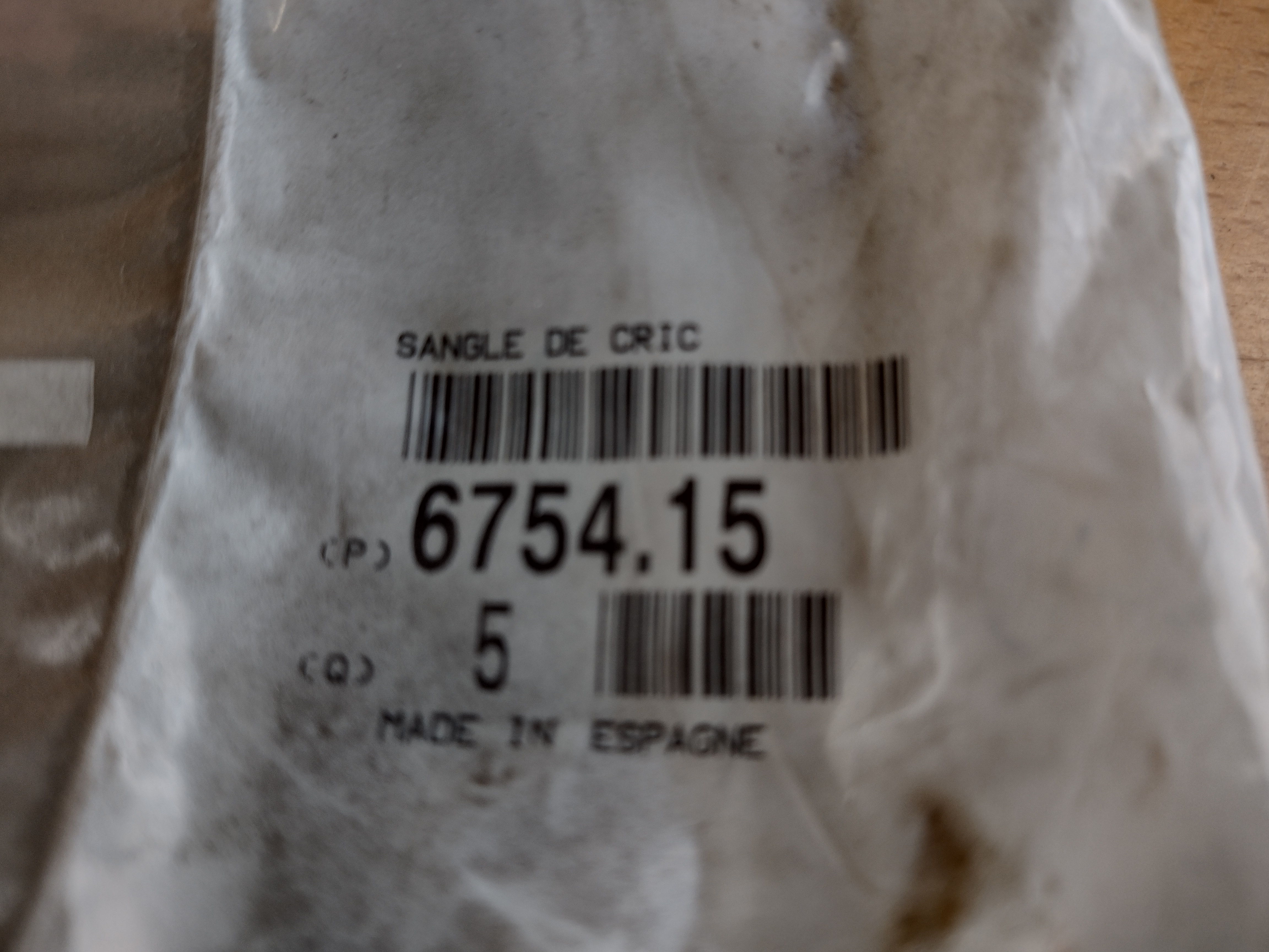 Peugeot / Citroen GURTBAND FÜR WAGENHEBER 675415 NEU NOS NEW OEM