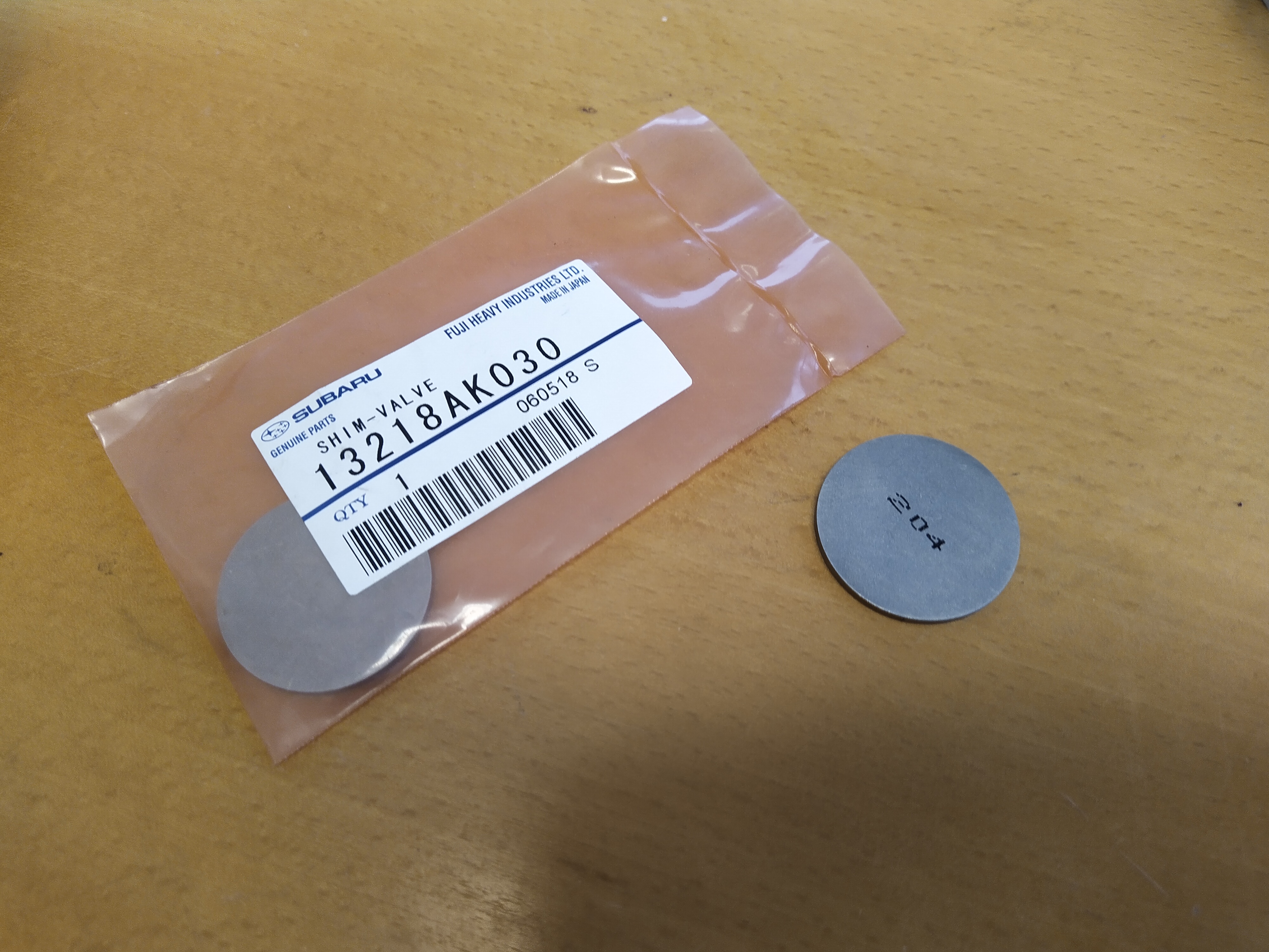 Ventileinstellplättchen SHIM-VAVLE SUBARU 204 13218AK030 Impreza / Leagcy / Forester