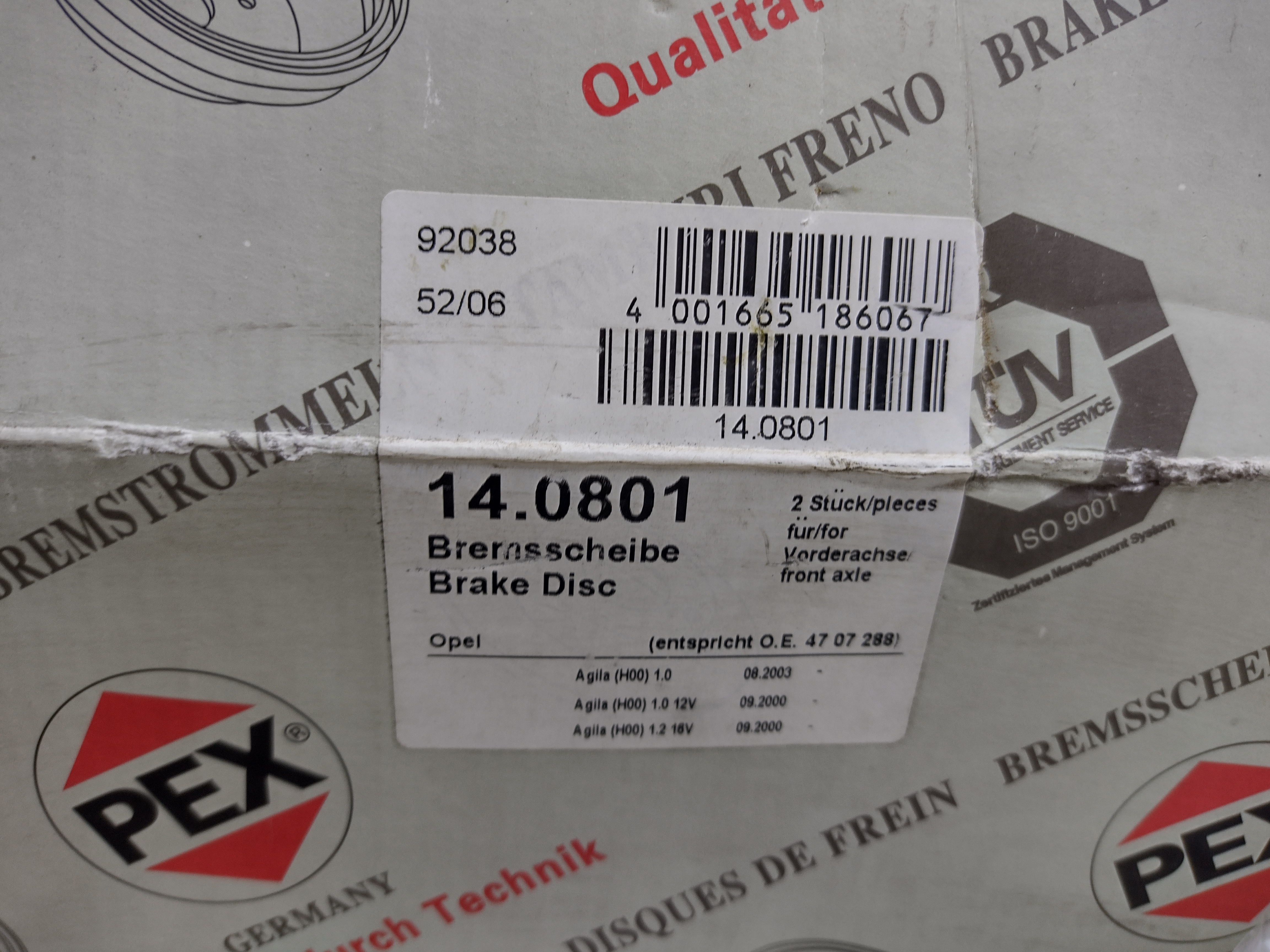 Satz Bremsscheiben Vorne für Opel Agila SUZUKI IGNIS II WAGON R