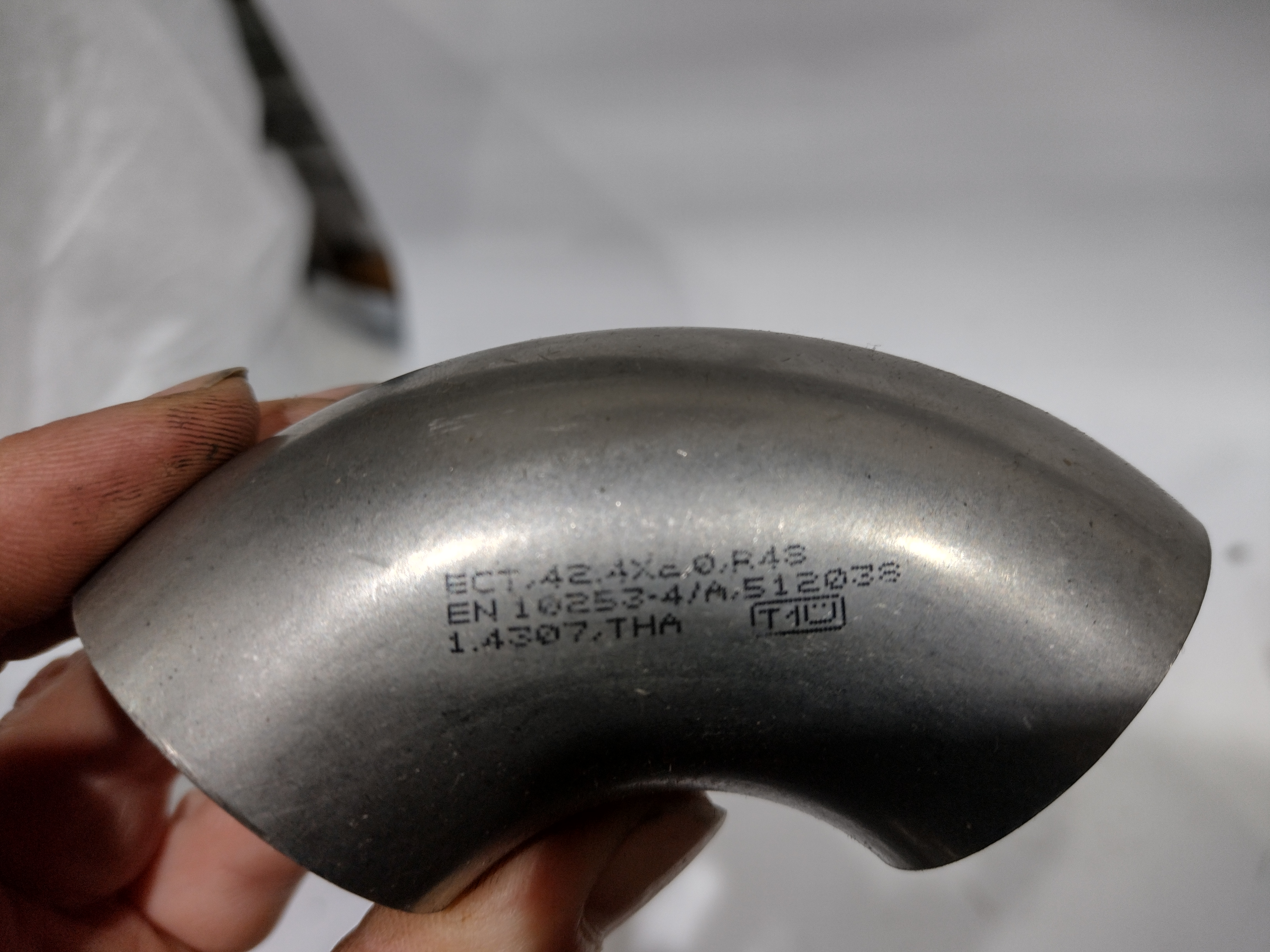 Rohrbogen 42,4x1,5mm Edelstahl V2A 1.4307