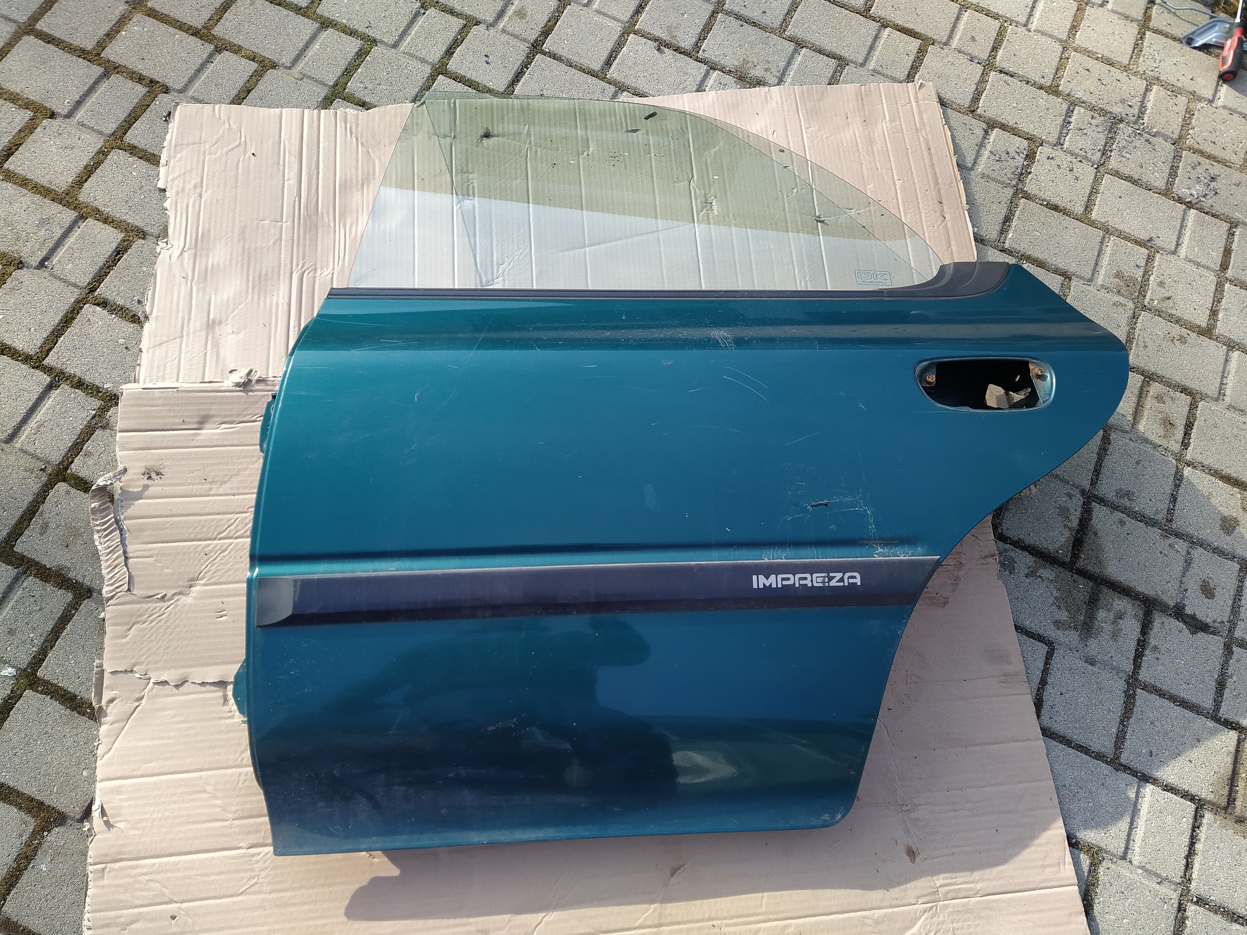 Tür Seitentür hinten links grün von Subaru Impreza GC GF 92-00