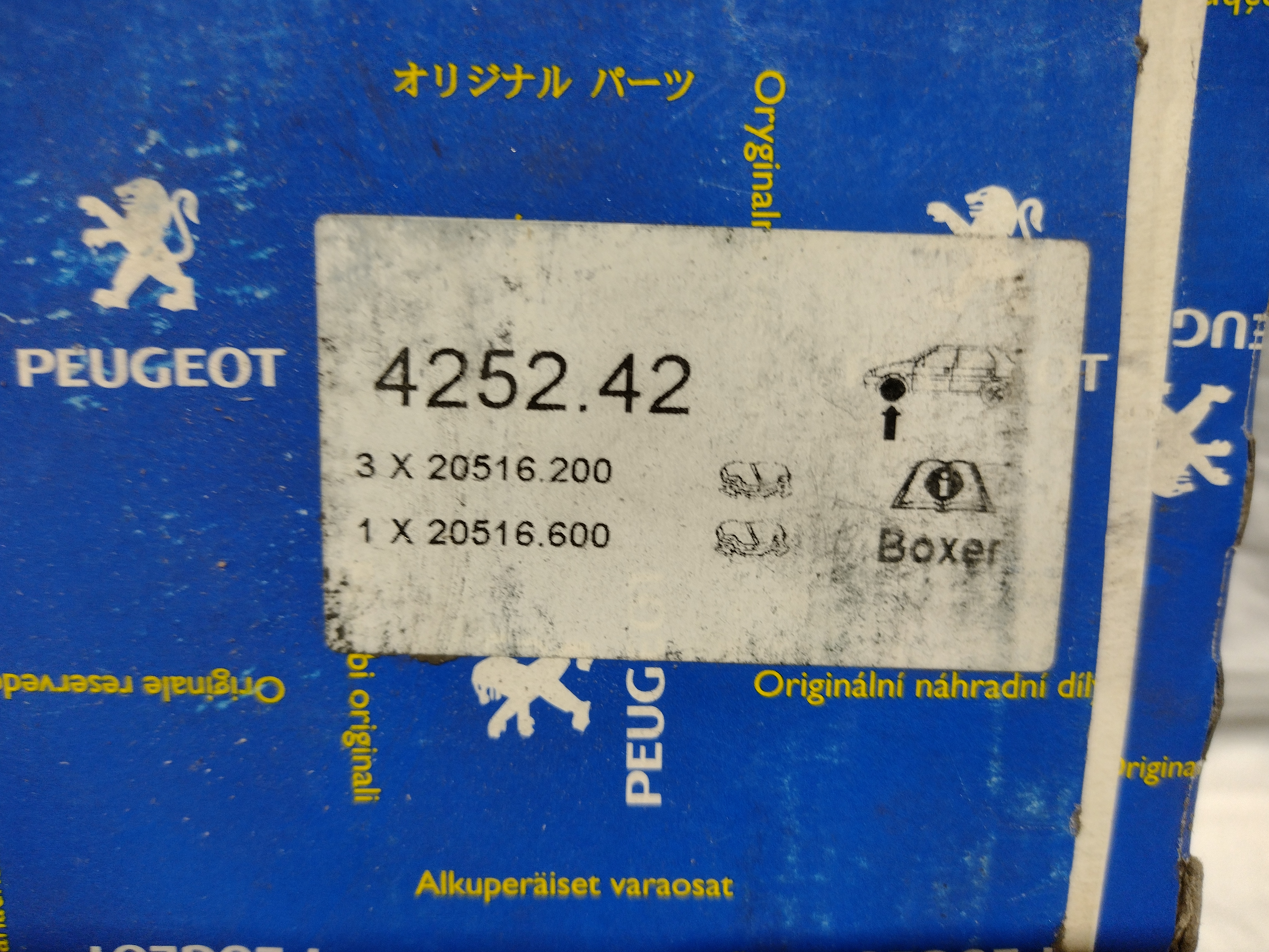 Peugeot Boxer Bremsbeläge vorne 425242 NEU NOS NEW