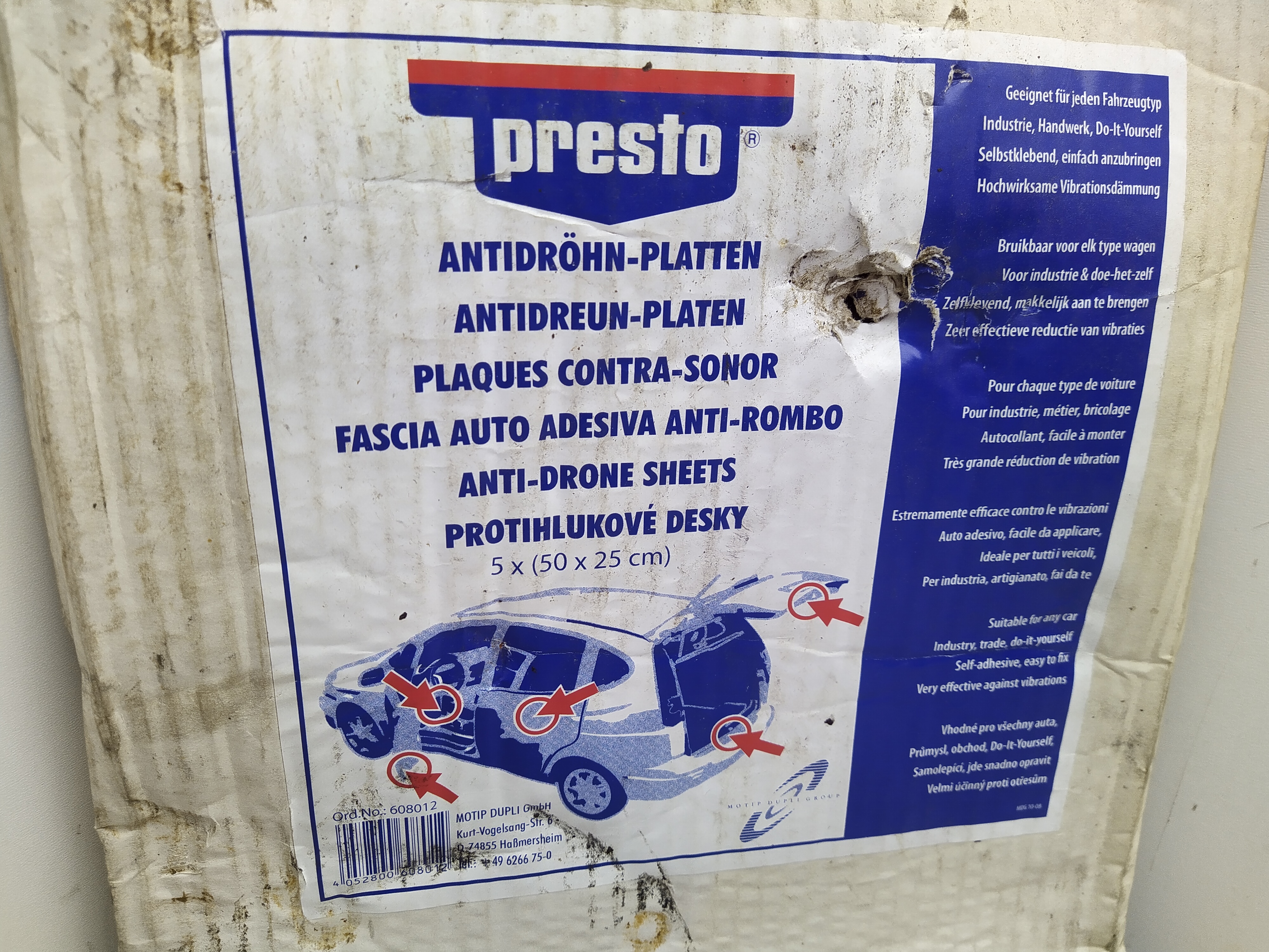 presto Antidröhnplatte schwarz 50 x 25 cm
