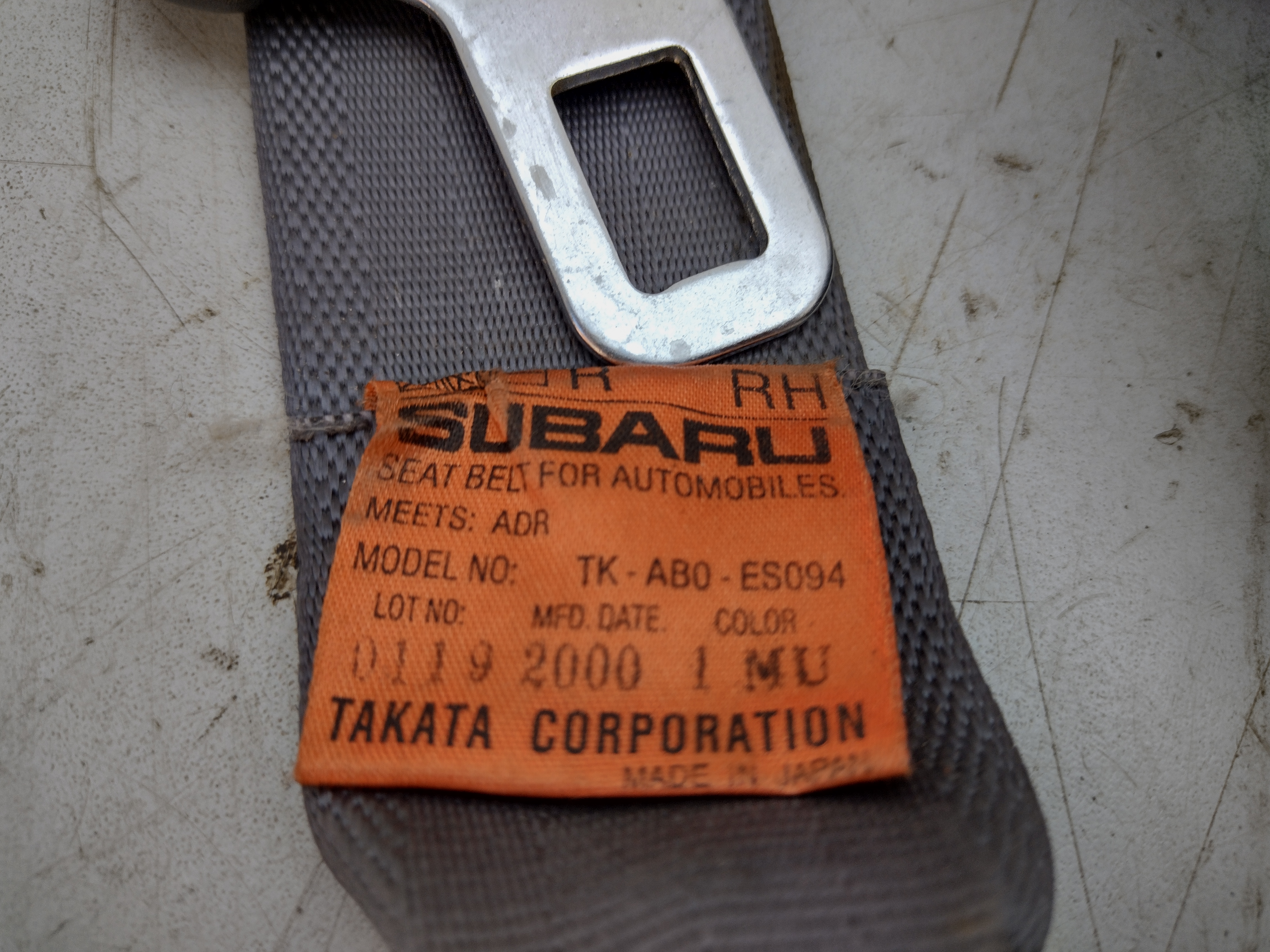 Sicherheitsgurt Gurt hinten rechts für Subaru Impreza GC8 92-00