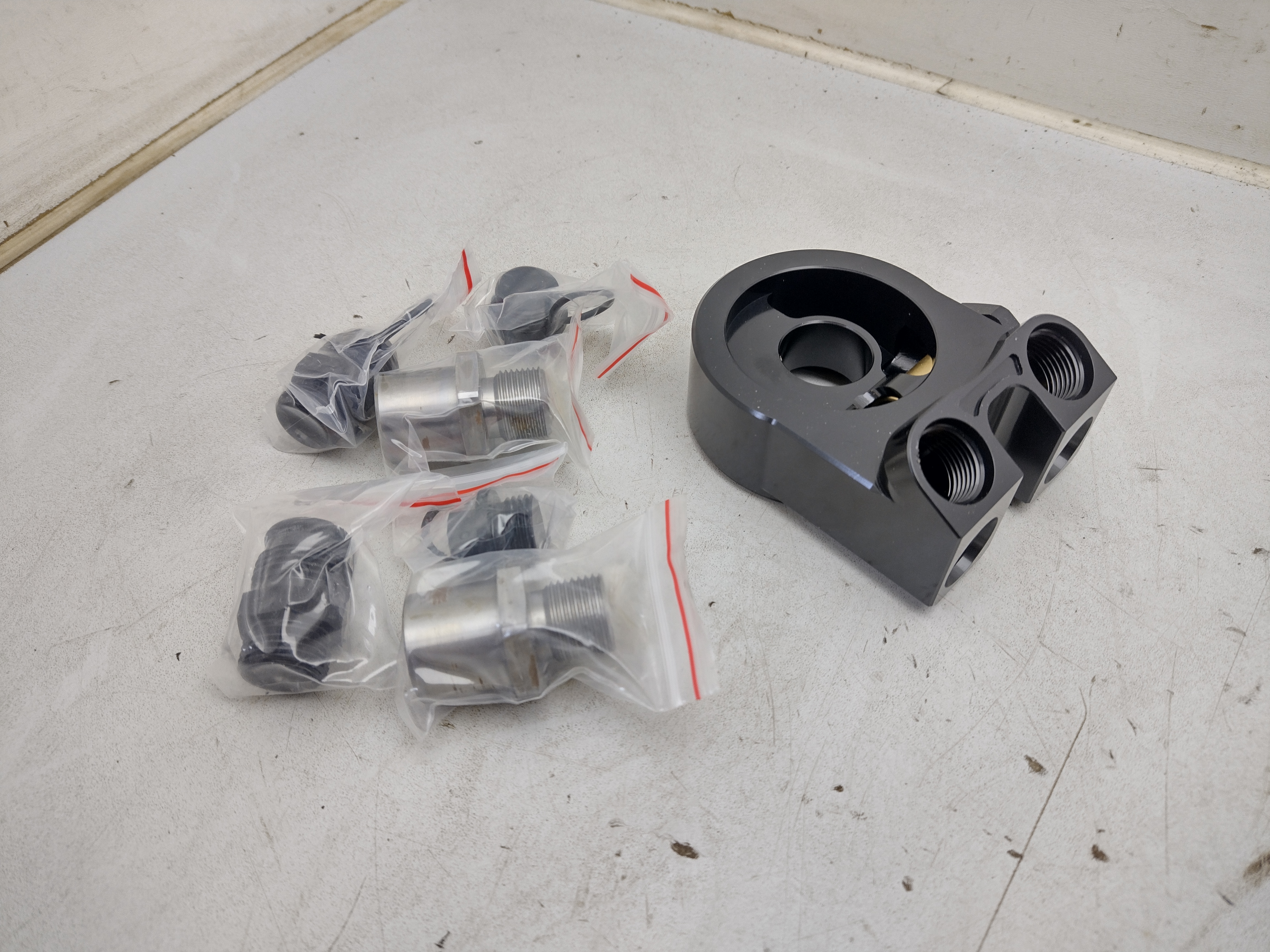 Universal Ölfilter Adapter Platte mit Thermostat und Sensor Anschlüssen