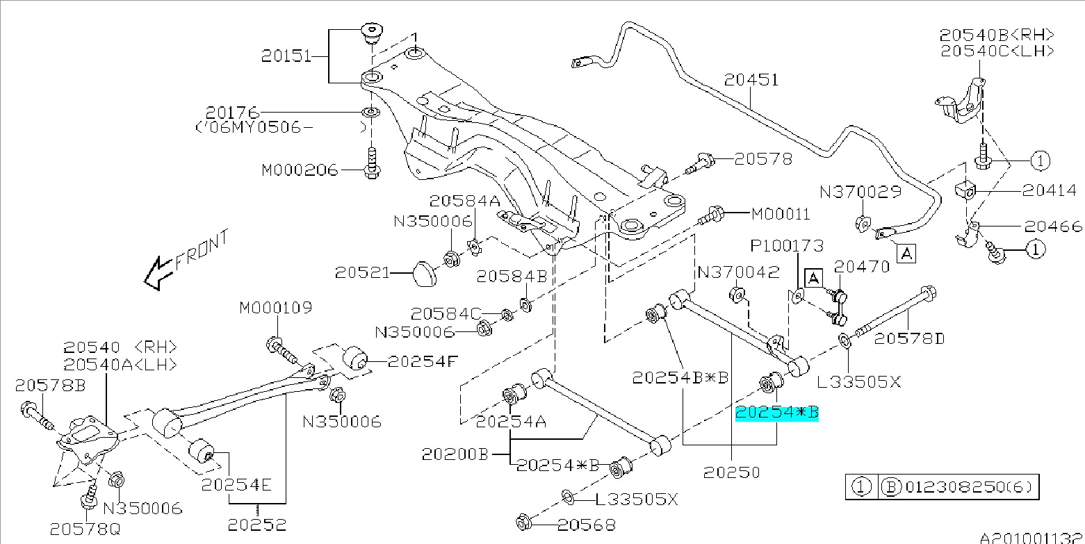 Gummilager Querlenker hinten hinten für Subaru Impreza 1993-2007 Forester 1998-2008, Legacy 1989-2002