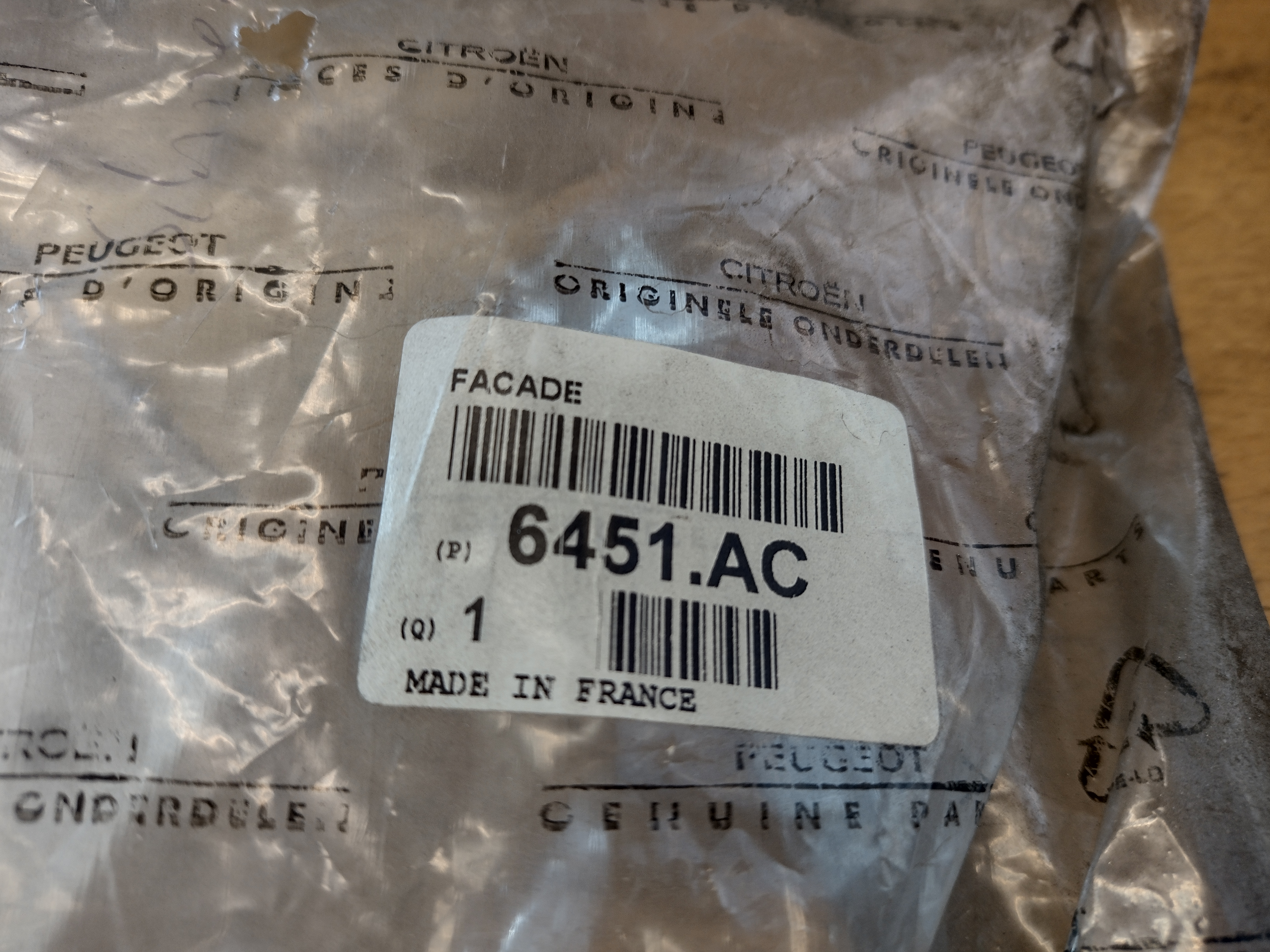 Peugeot Partner Klimabedienteil 6451AC  NEU NOS NEW OEM
