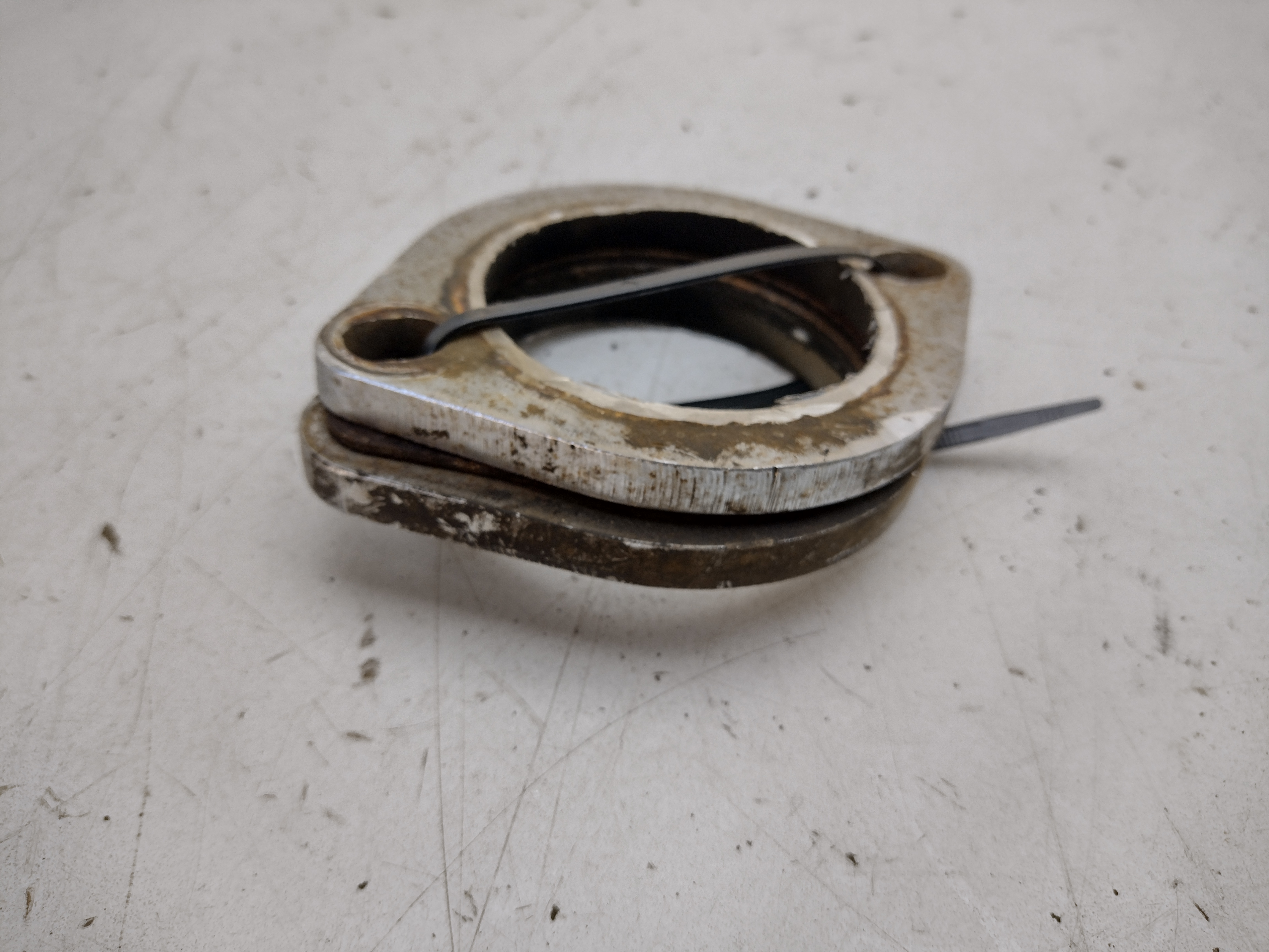 Paar 3" 3 Zoll 76mm 2 Loch Flansche Edelstahl V2A