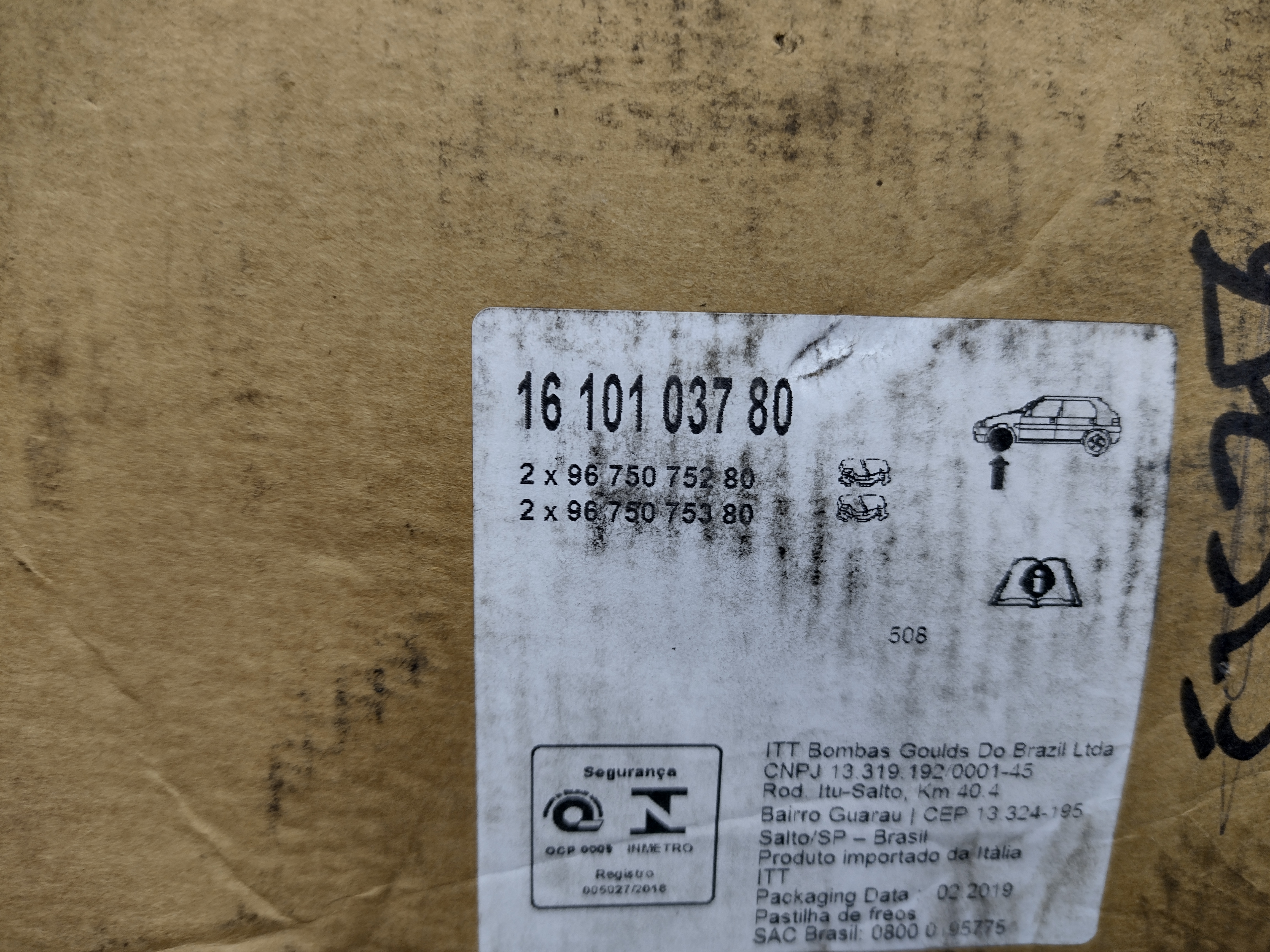 Peugeot / Citroen Bremsbeläge vorne 1610103780 NEU NOS NEW 