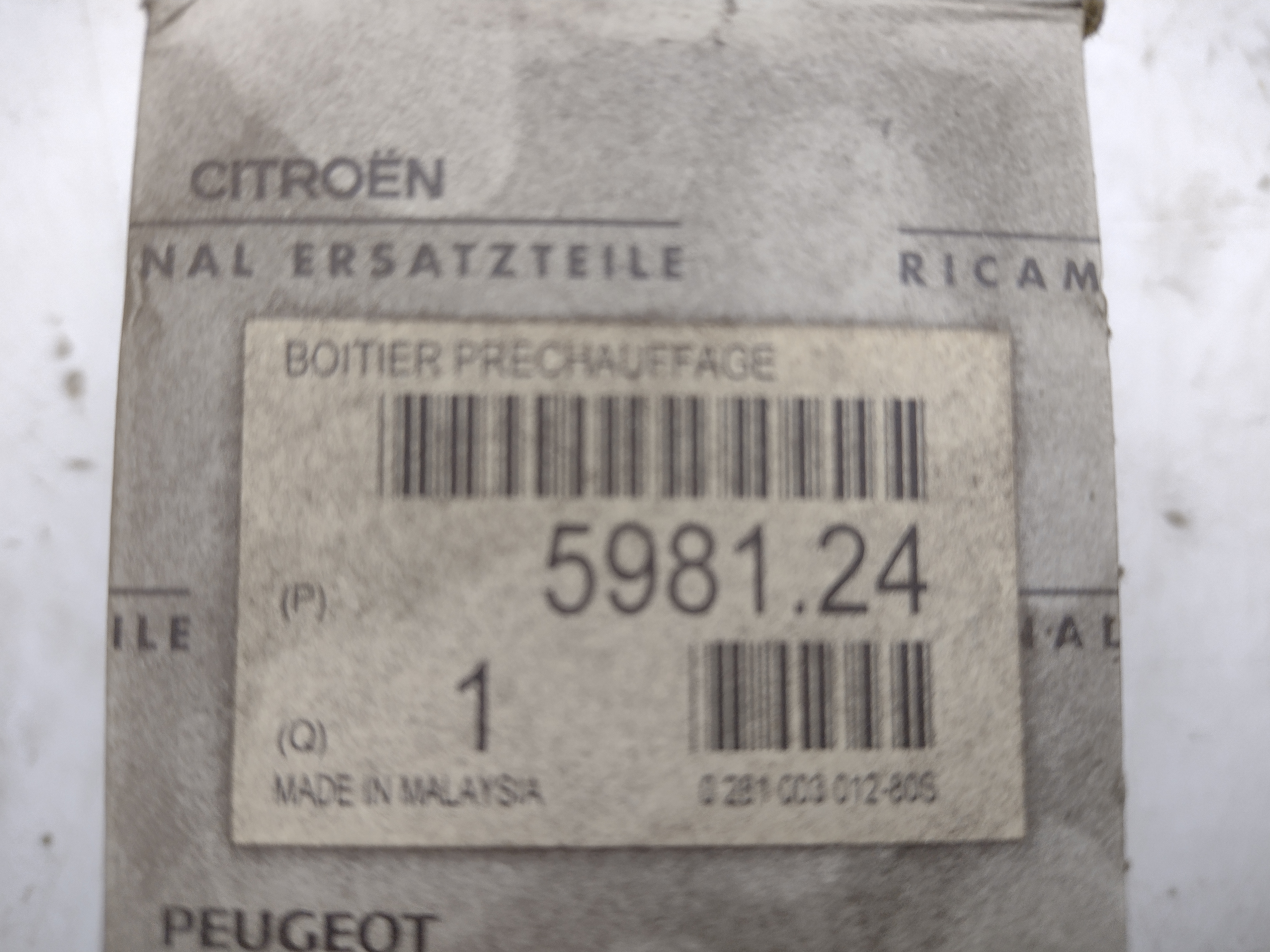 Peugeot / Citroen Steuergerät, Glühzeit, Relais, Glühanlage 598124 NEU NOS NEW 