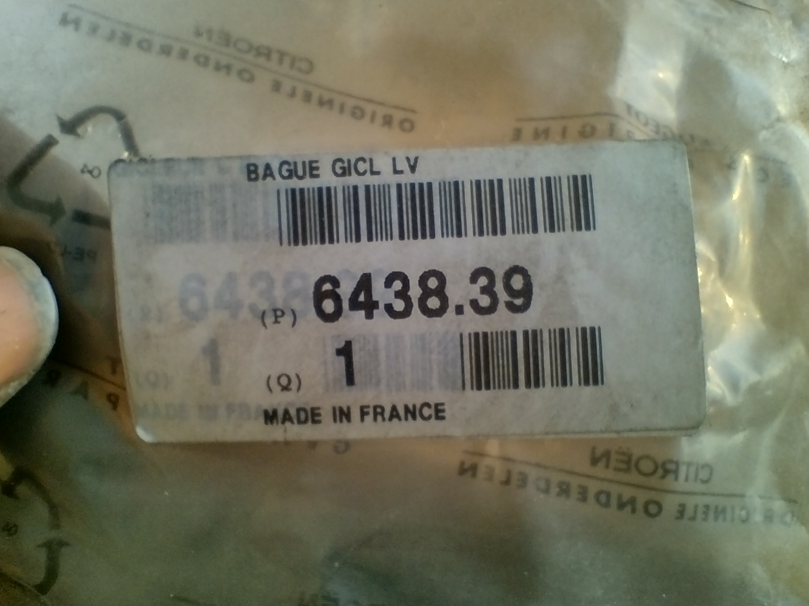 Peugeot / Citroen Dichtring 643839 NEU NOS NEW OEM