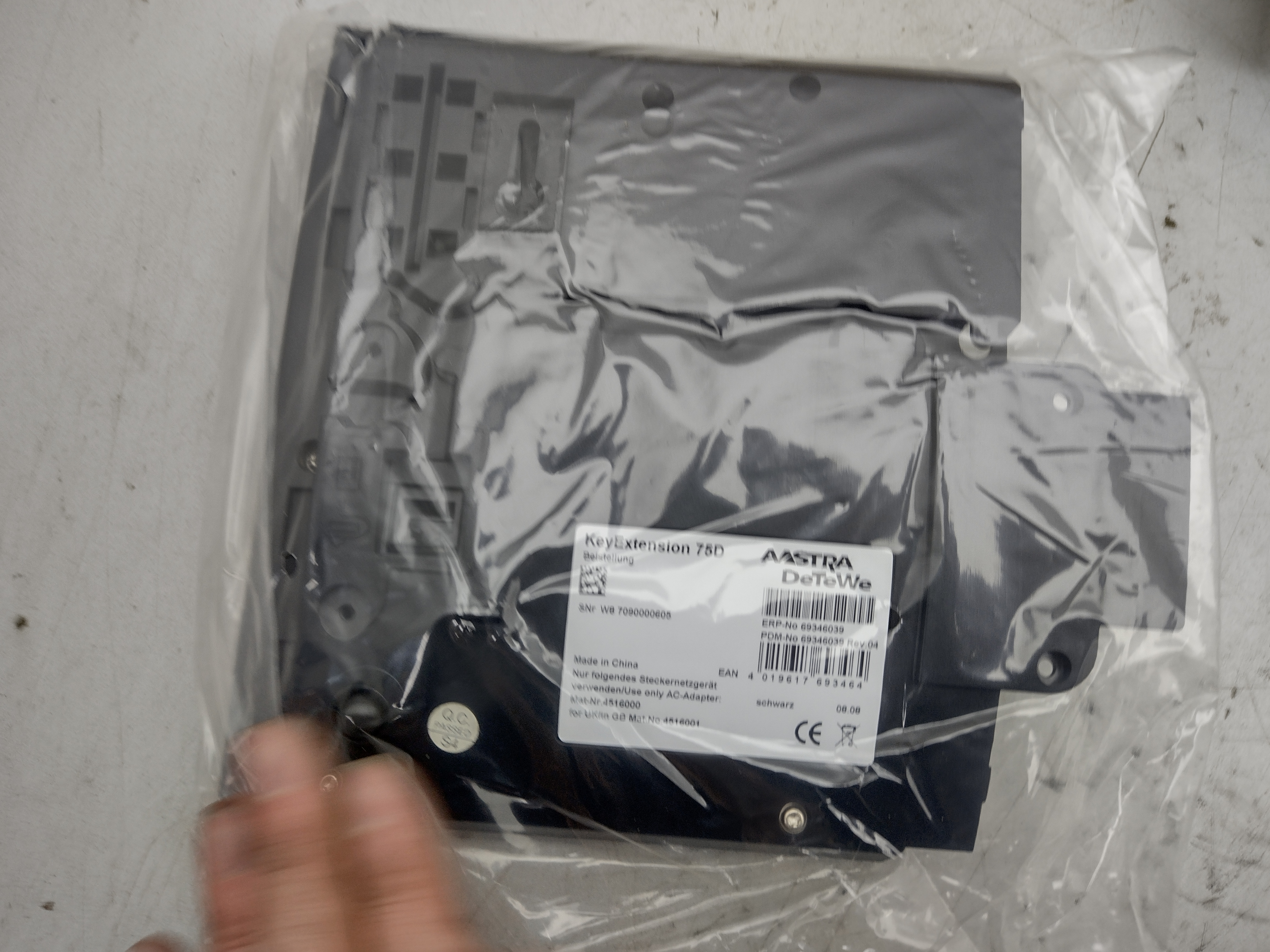 Neue Aastra DeTeWe KeyExtension 75D schwarz 69346039 Netzteil und OVP