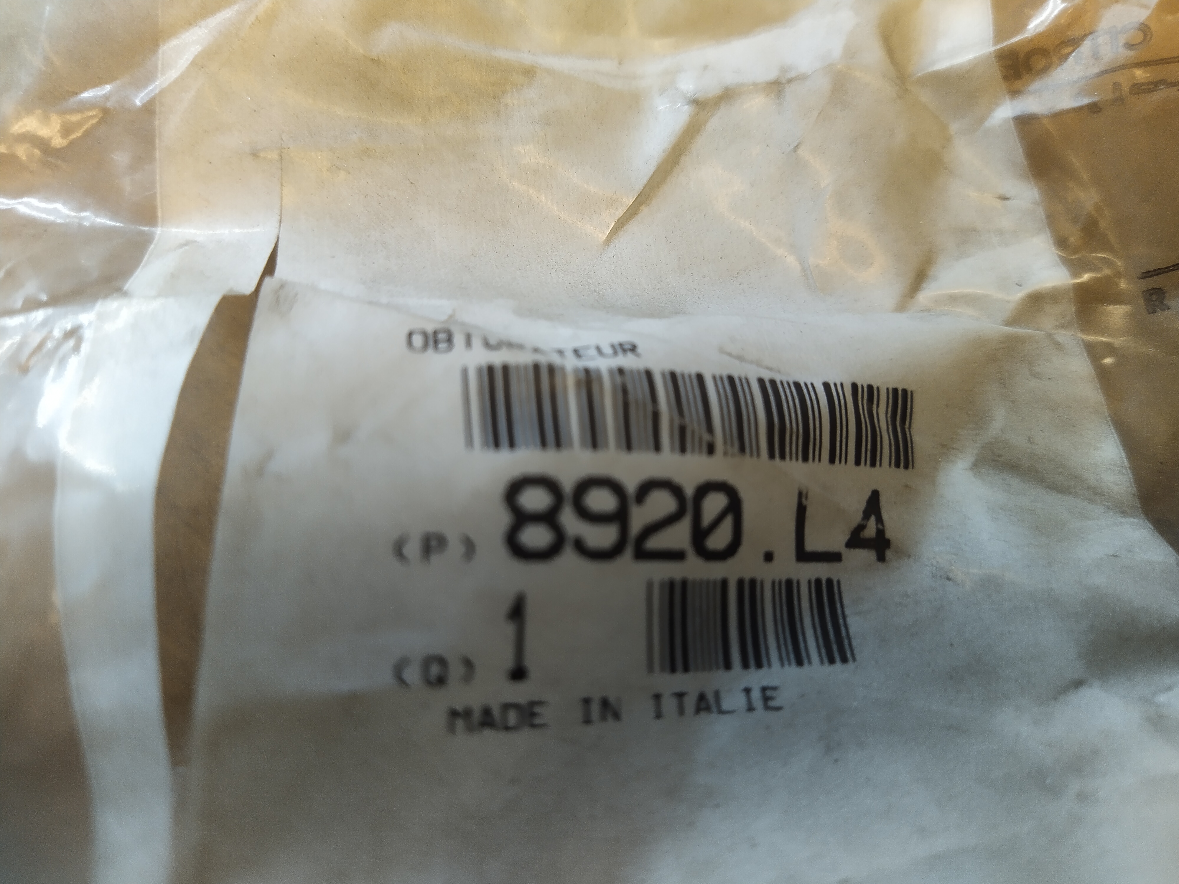  Citroen / Peugeot 8920L4 VERSCHLUSS Stopfen NEU NOS