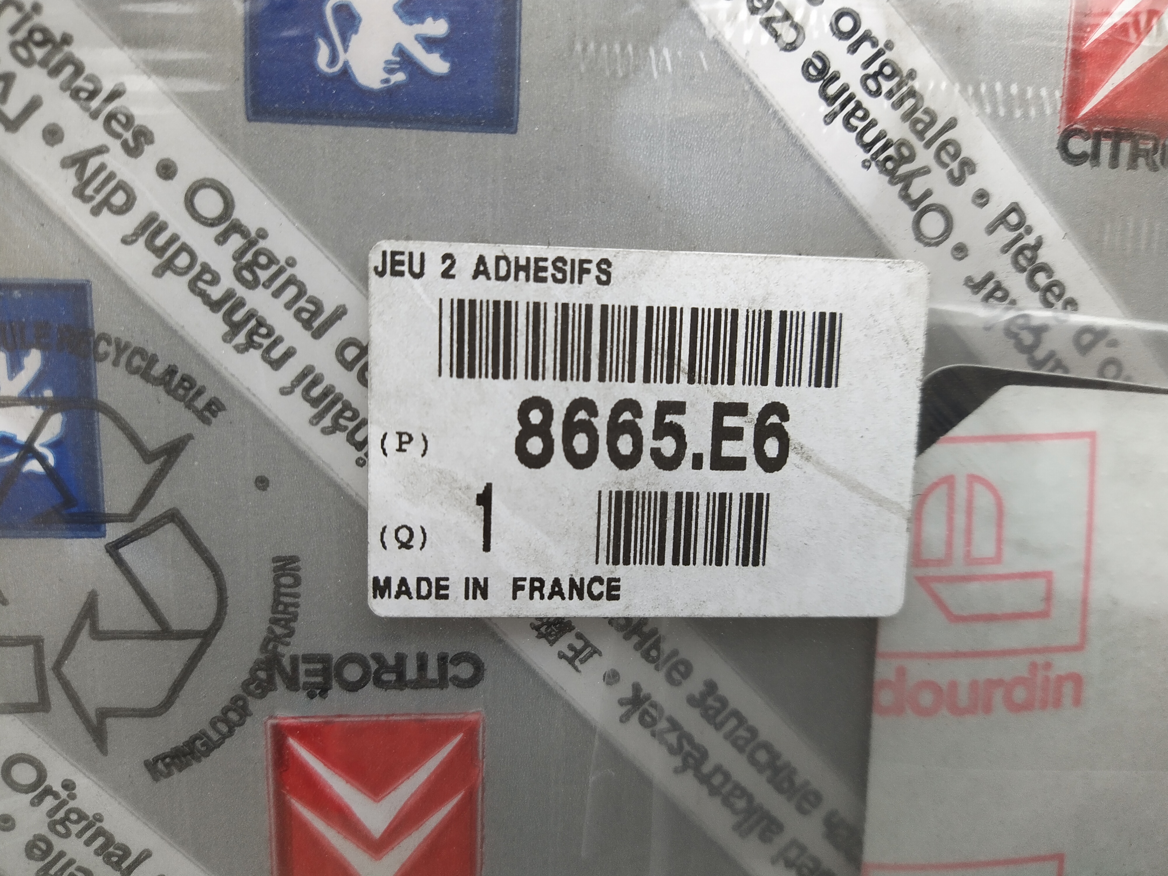 Original Peugeot 307 Satz 2 Stück Türaufkleber 8665E6 NEU NOS