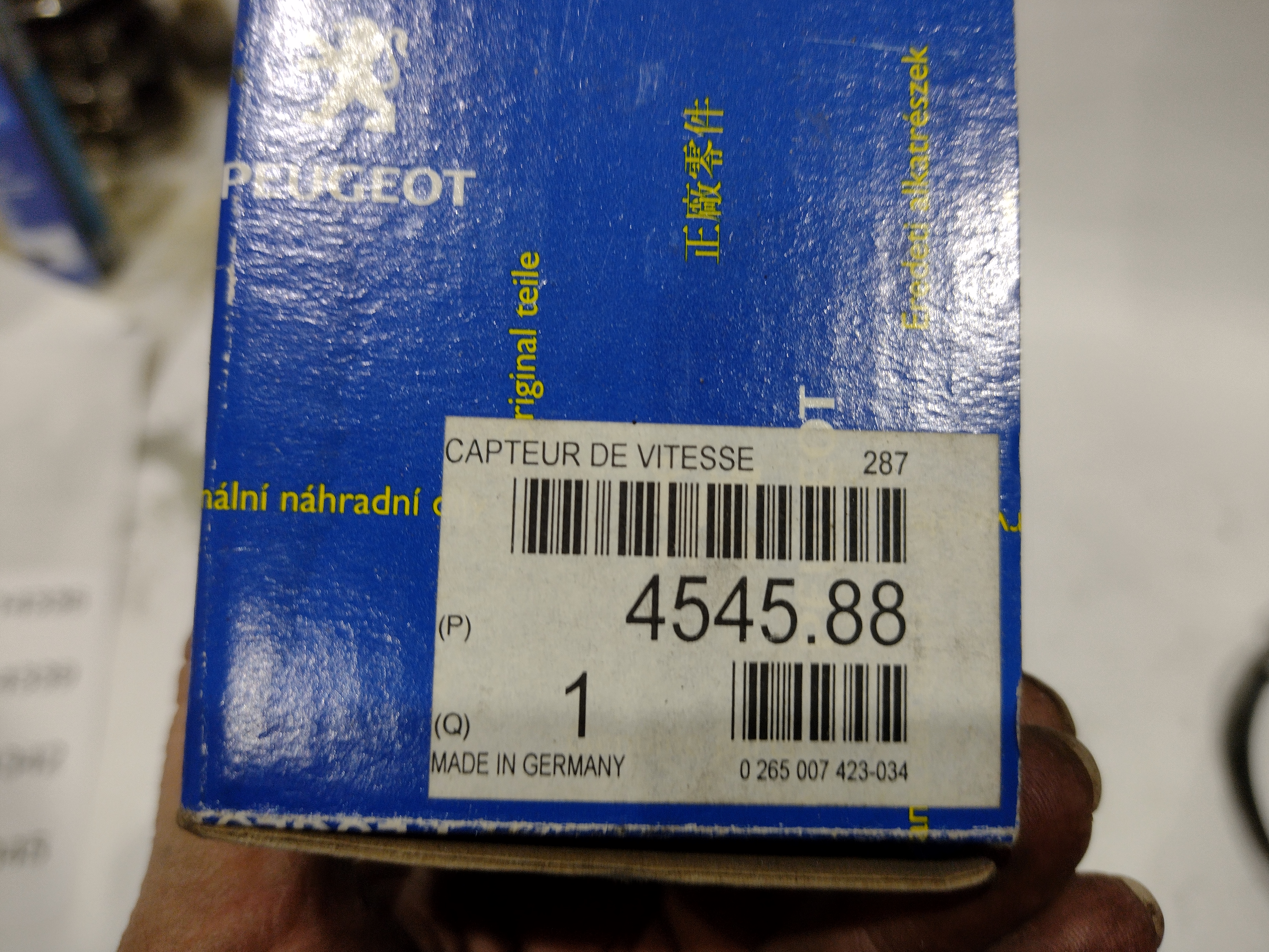 Peugeot 307 Sensor, Raddrehzahl vorne 454588 NEU NOS NEW