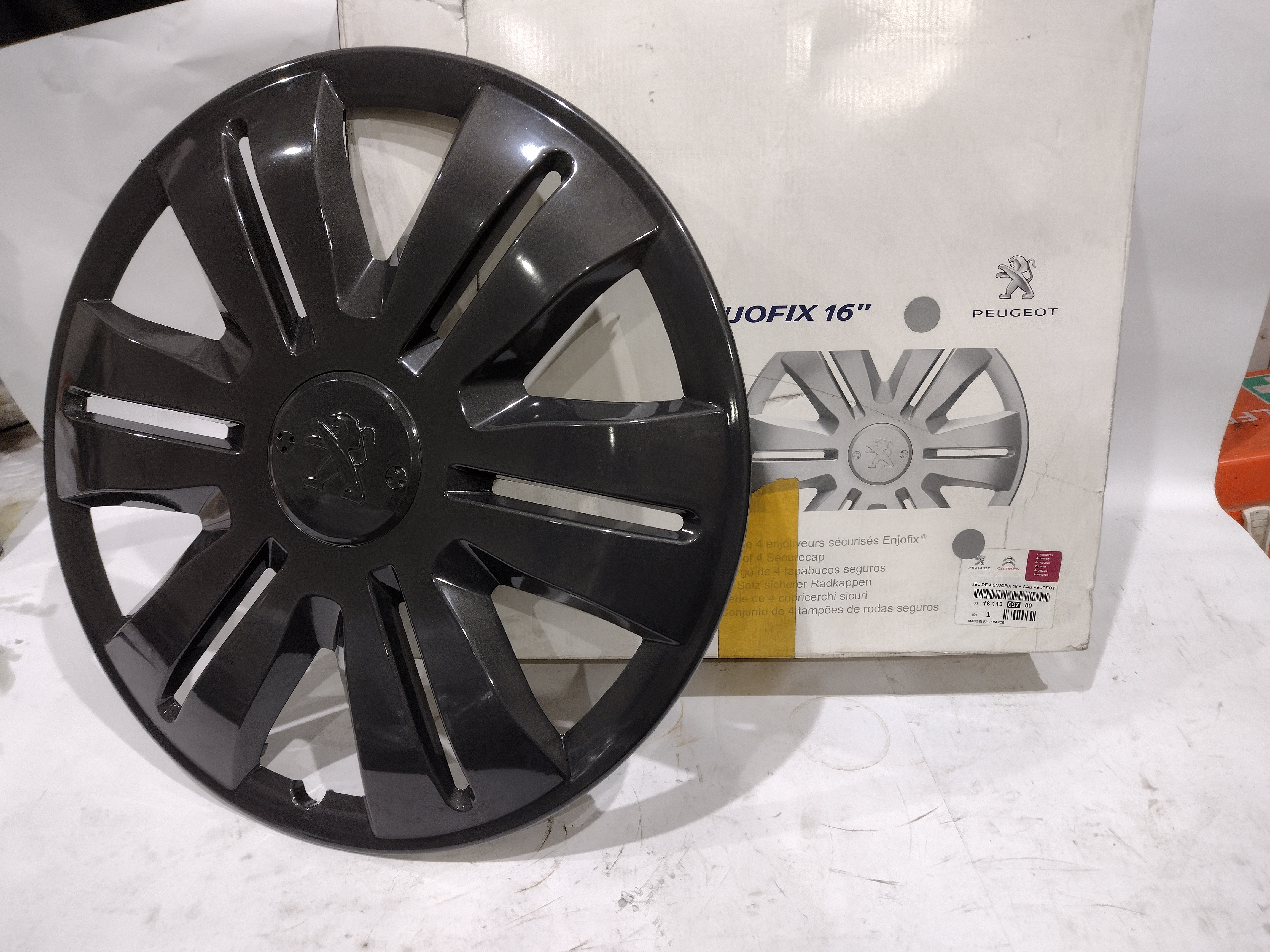 Satz Peugeot 16 Zoll Radzierblende Radkappe schwarz 1611309780 NEU NOS NEW