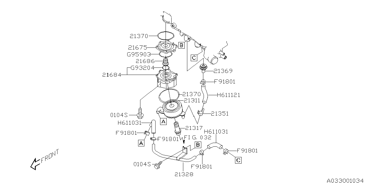 Original Subaru Ölkühlerrohr 21328AA140 passend für Impreza / Forester / Legacy