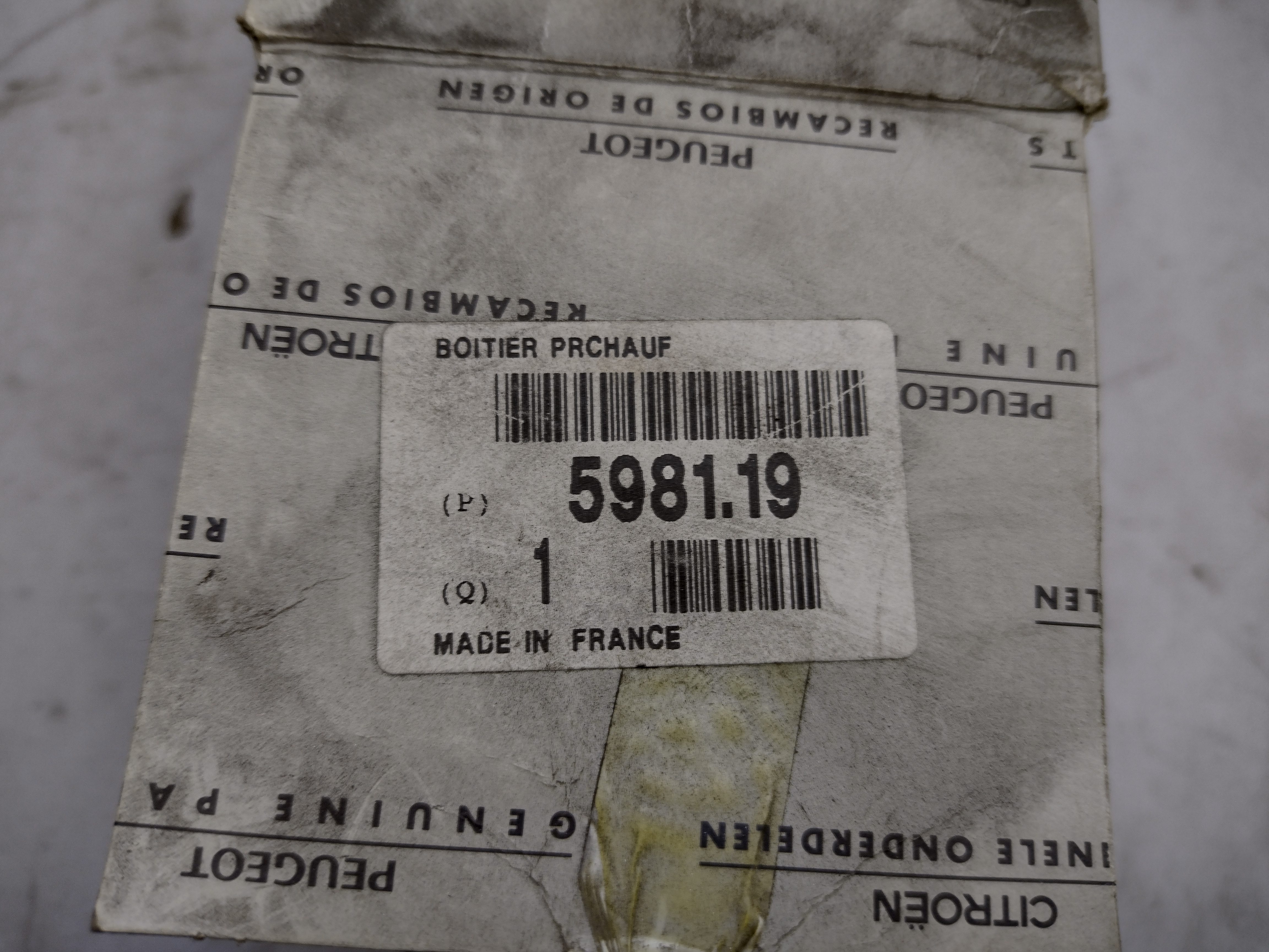 Peugeot / Citroen Steuergerät, Glühzeit, Vorglührelais 598119 NEU NOS NEW 