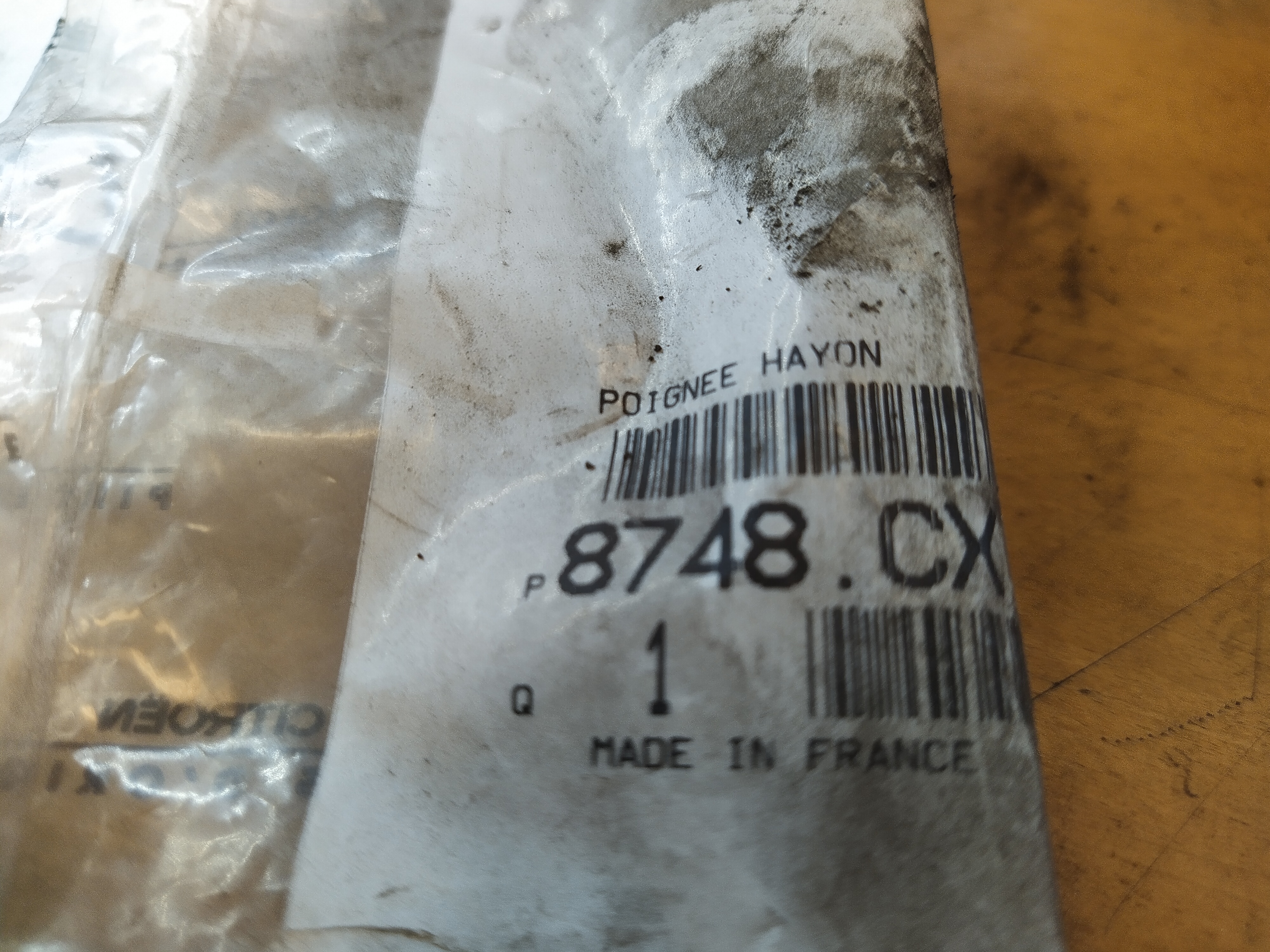 Citroen / Peugeot HECKTÜRVERSCHLUSSGRIFF 8748CX NEU NOS